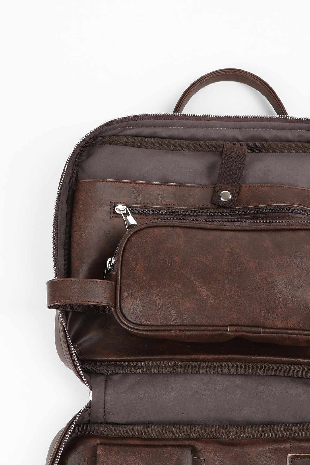 Sevinç Çanta-Deridense Macbook Organizer - حقيبة كمبيوتر محمول مقاس 13 بوصة و14 بوصة، جلد نباتي، بني مجنون 7