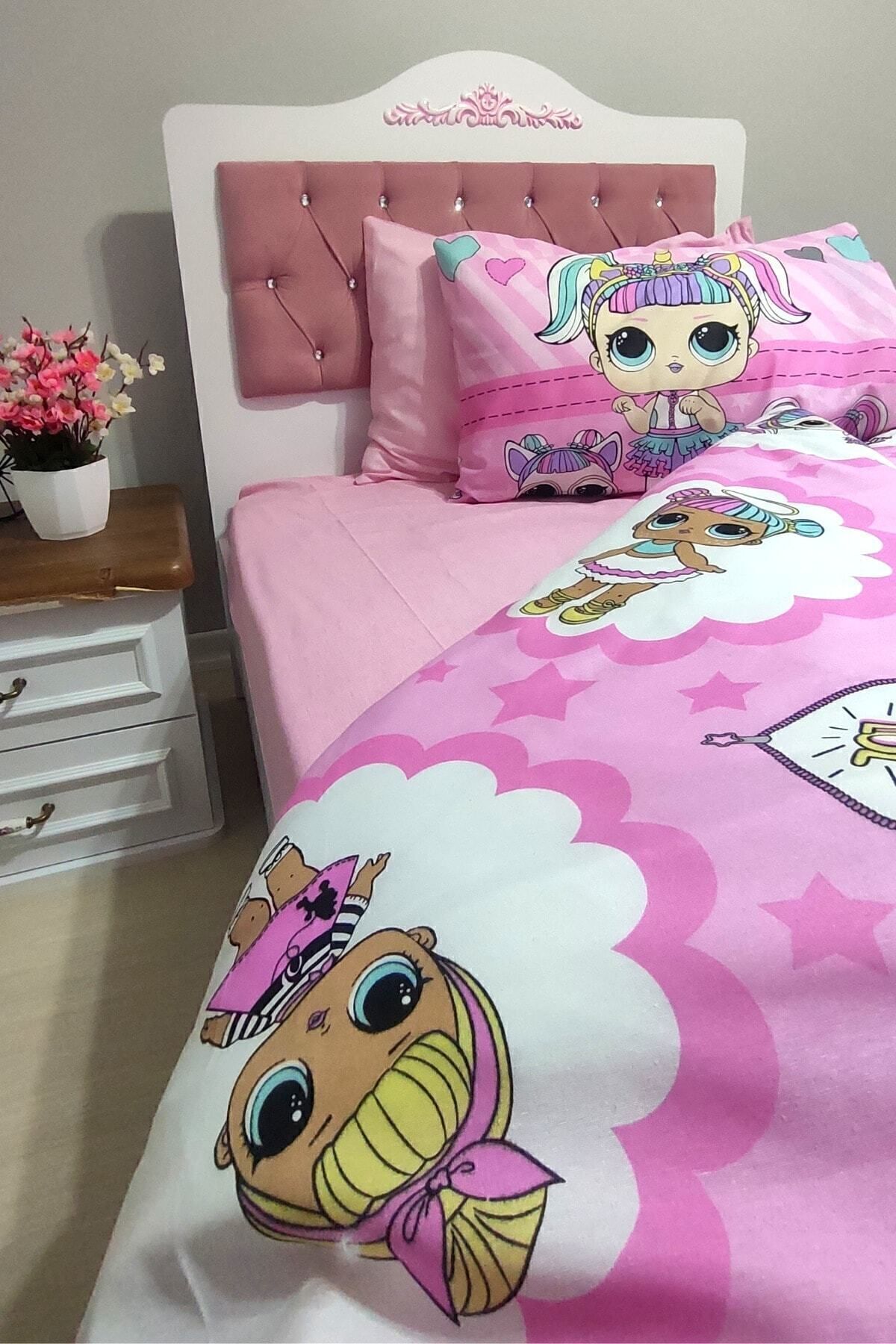CANDAN ÇEYİZ Set Lenjerie De Pat Pentru Bebeluși Loff Cu Cearșaf Unic Și 2 Fețe De Pernă Din Bumbac Elastic - One Size
