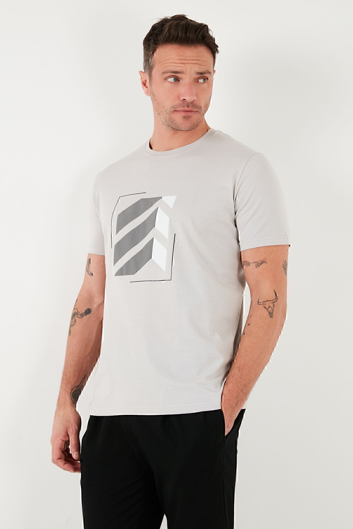 Buratti-Printed Cotton Crew Neck Slim Fit T Shirt Men's T SHIRT 646R8080 2