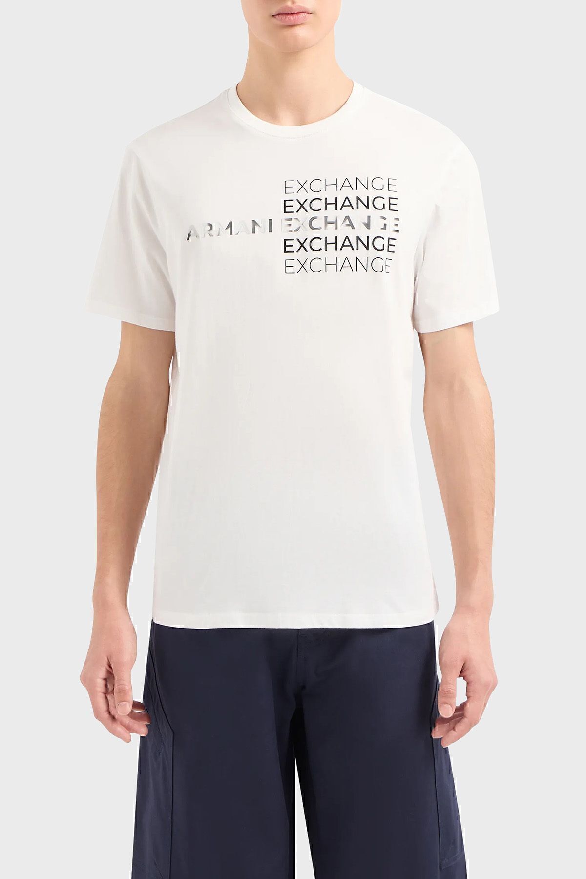 تی شرت تی شرت مردانه یقه ای معمولی نخی 3DZTAC ZJ9TZ 1116 Armani Exchange