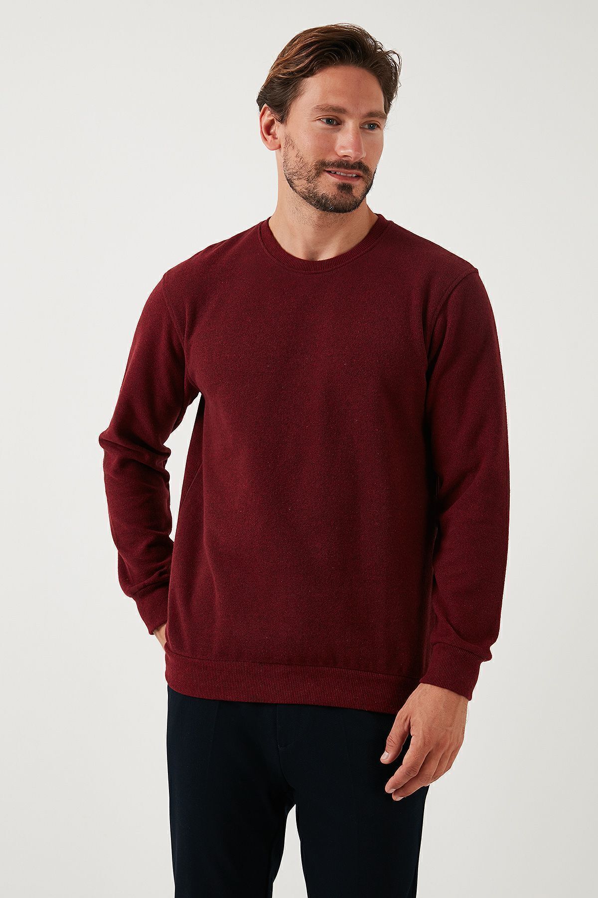 Slim Fit Crew Neck Sweater مردانه ژاکت نخی 456201 Buratti