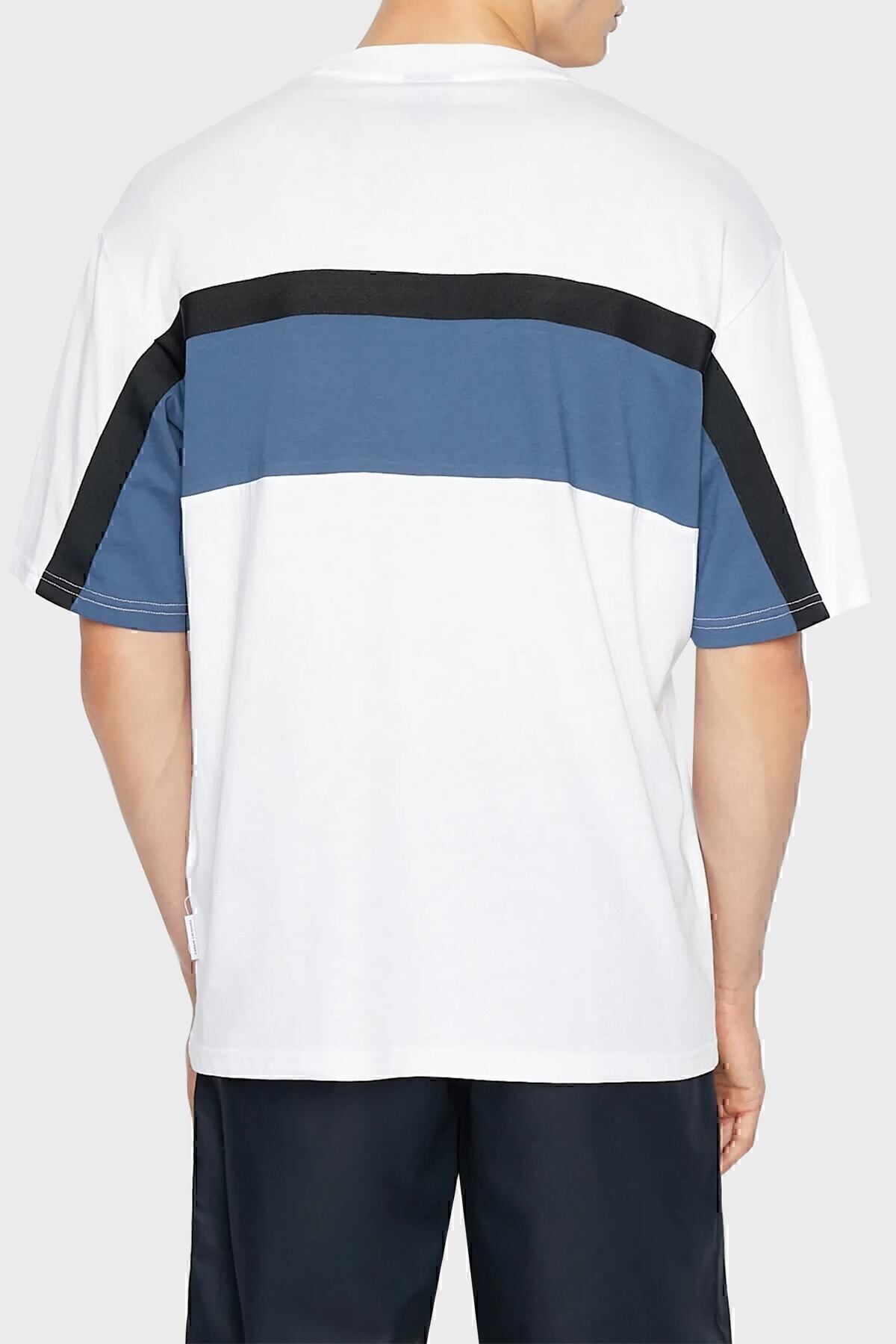 تی شرت سفید مردانه 100 ٪ پنبه تناسب دوچرخه Yaka Trit Tring 3rzmfd zjgez 81av Armani Exchange