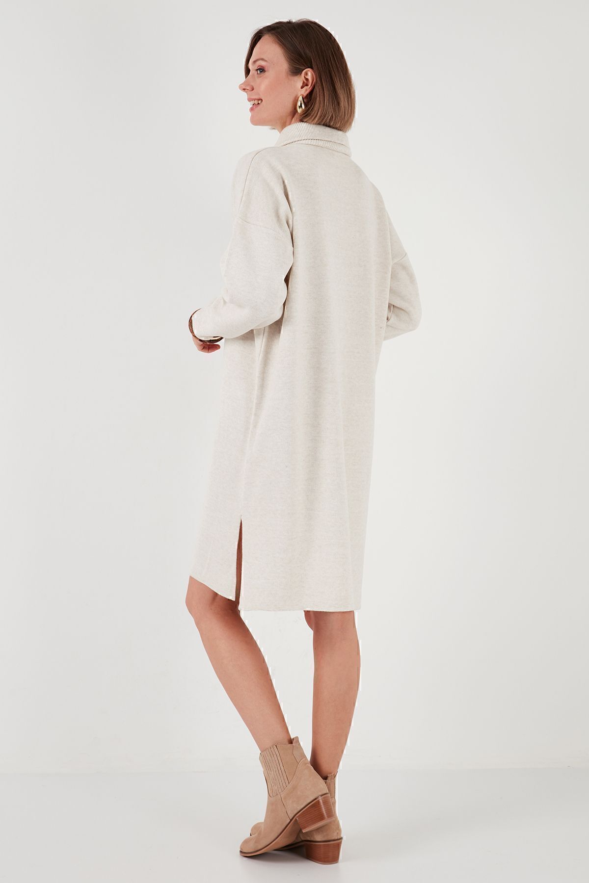 Lela-Rochie de tricotaj - cu jumătate de fermoar și fante 4615213 7