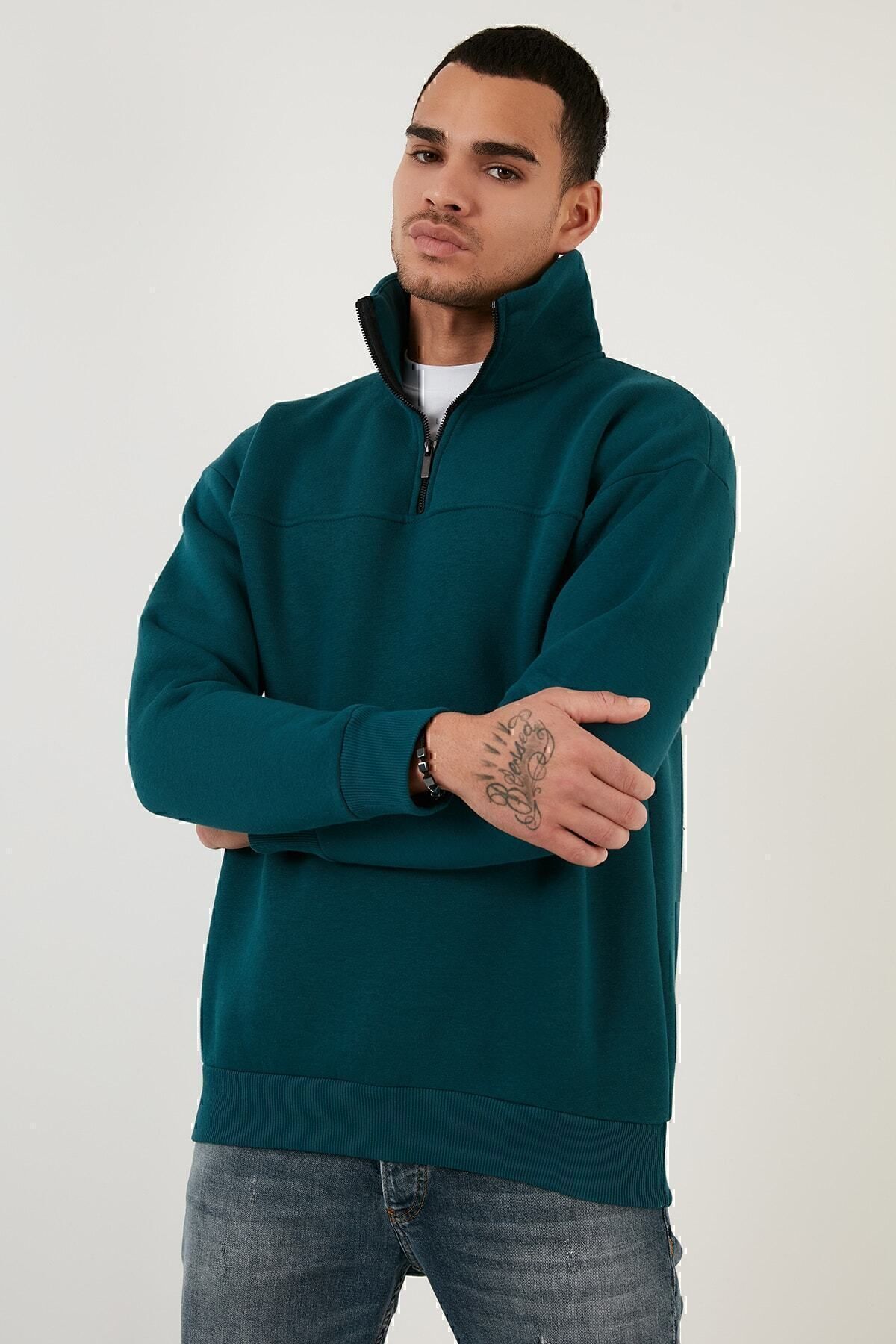 سویشرت مردانه سبز بوراتی | 59053431 اورجینال - تصویر 2