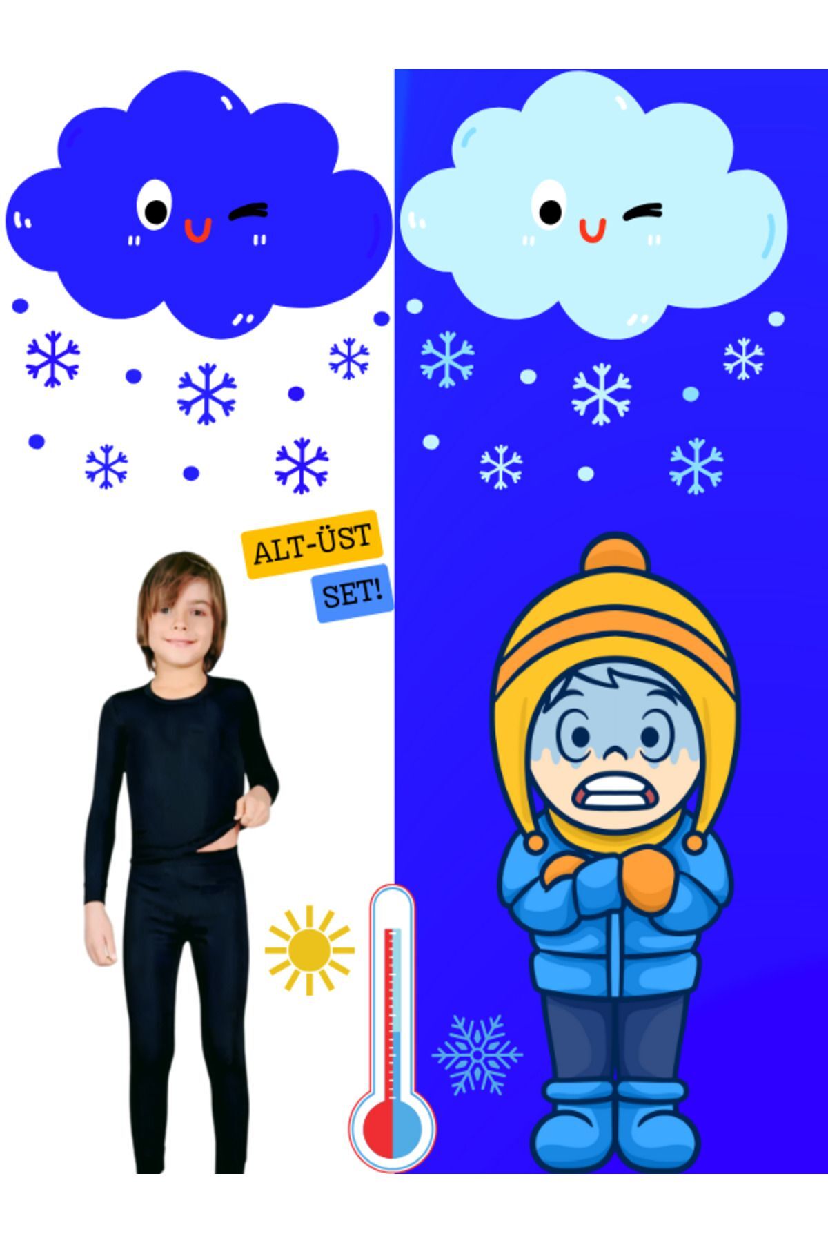 Tutku Erkek Çocuk Termal Alt- Üst Set Takım Siyah (Orjinal) fotoğrafı 2 (önizleme)