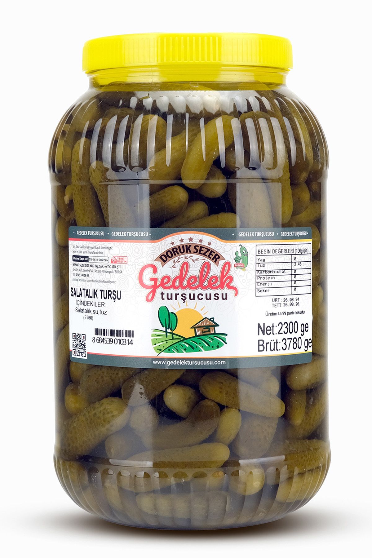 MEHMET SEZER TURŞULARI Gedelek Turşucusu Salatalık Turşu –no:0 2300 gram