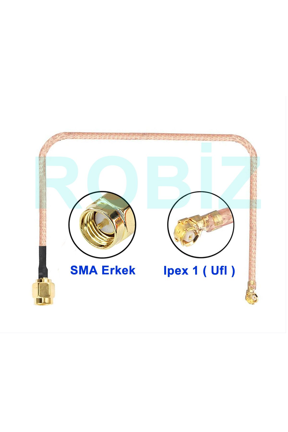 15cm Sma Erkek Ipex1 Mhf1 RF Bağlantı Kablosu Altın Kaplama Soket Konnektör Koaksiyel Kabl UFL U.FL 6