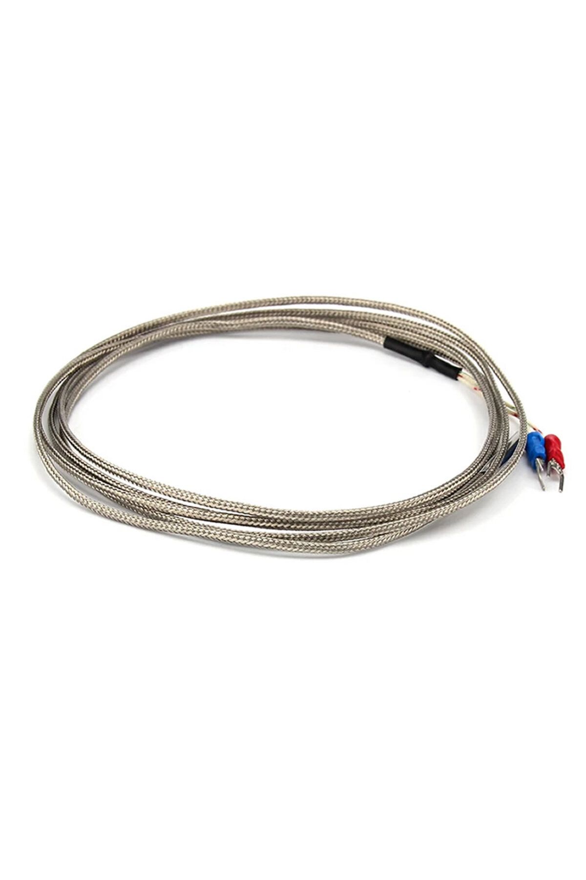 K Type Thermocouple 1 Metre Silindir Tip Başlık Sıcaklık Isı Sensörü 0C / 800C Paslanmaz Çelik Prob 8