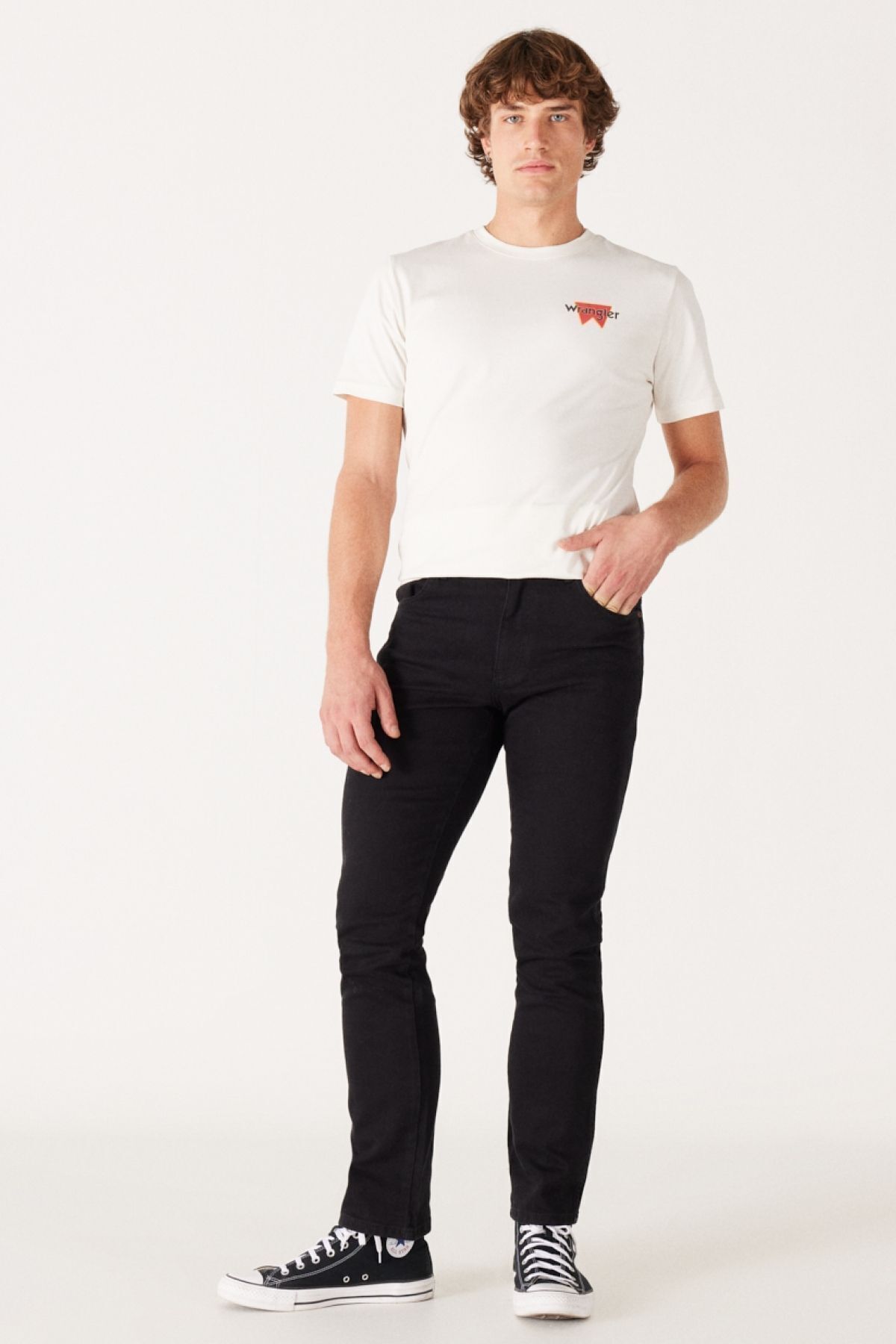 شلوار جین مشکی مردانه تگزاس باریک و انعطاف پذیر کمر معمولی Wrangler