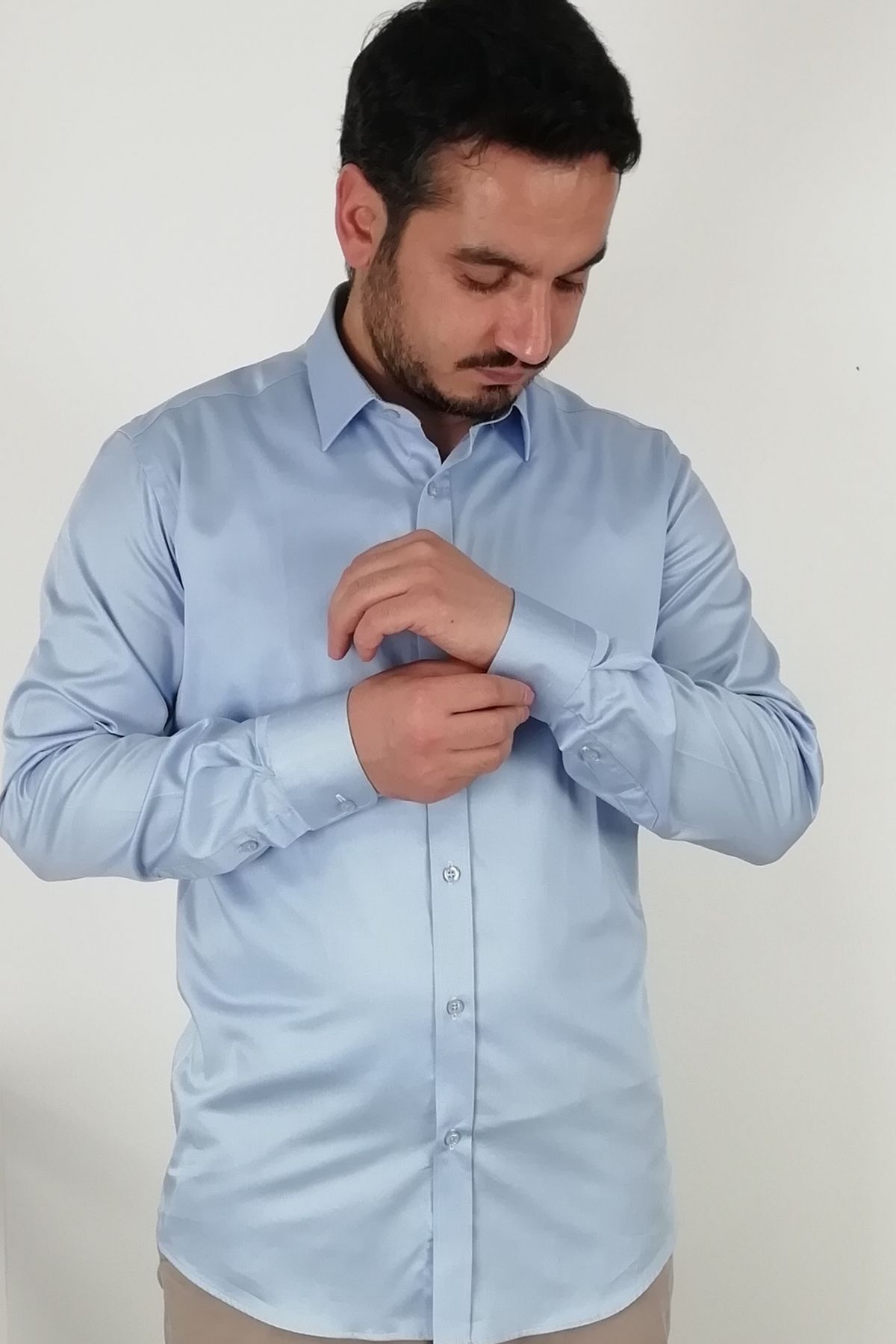 پیراهن مردانه آبی TOUSUS | SLM-5076-TSS اورجینال - تصویر 2