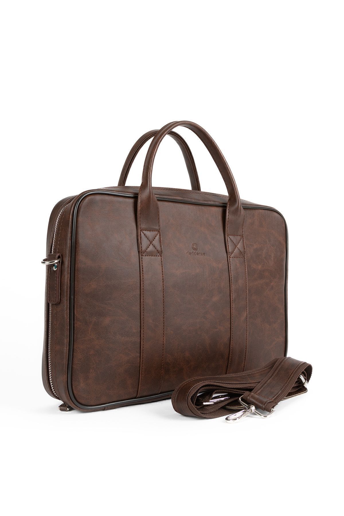 Sevinç Çanta-Deridense Macbook Organizer - حقيبة كمبيوتر محمول مقاس 13 بوصة و14 بوصة، جلد نباتي، بني مجنون 5