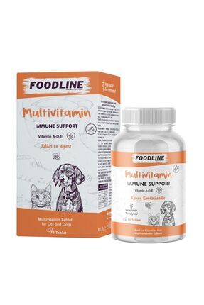 Foodline Multivitamin 75 Tablet | Kedi Ve Köpekler Için Bağışıklık Destekleyici