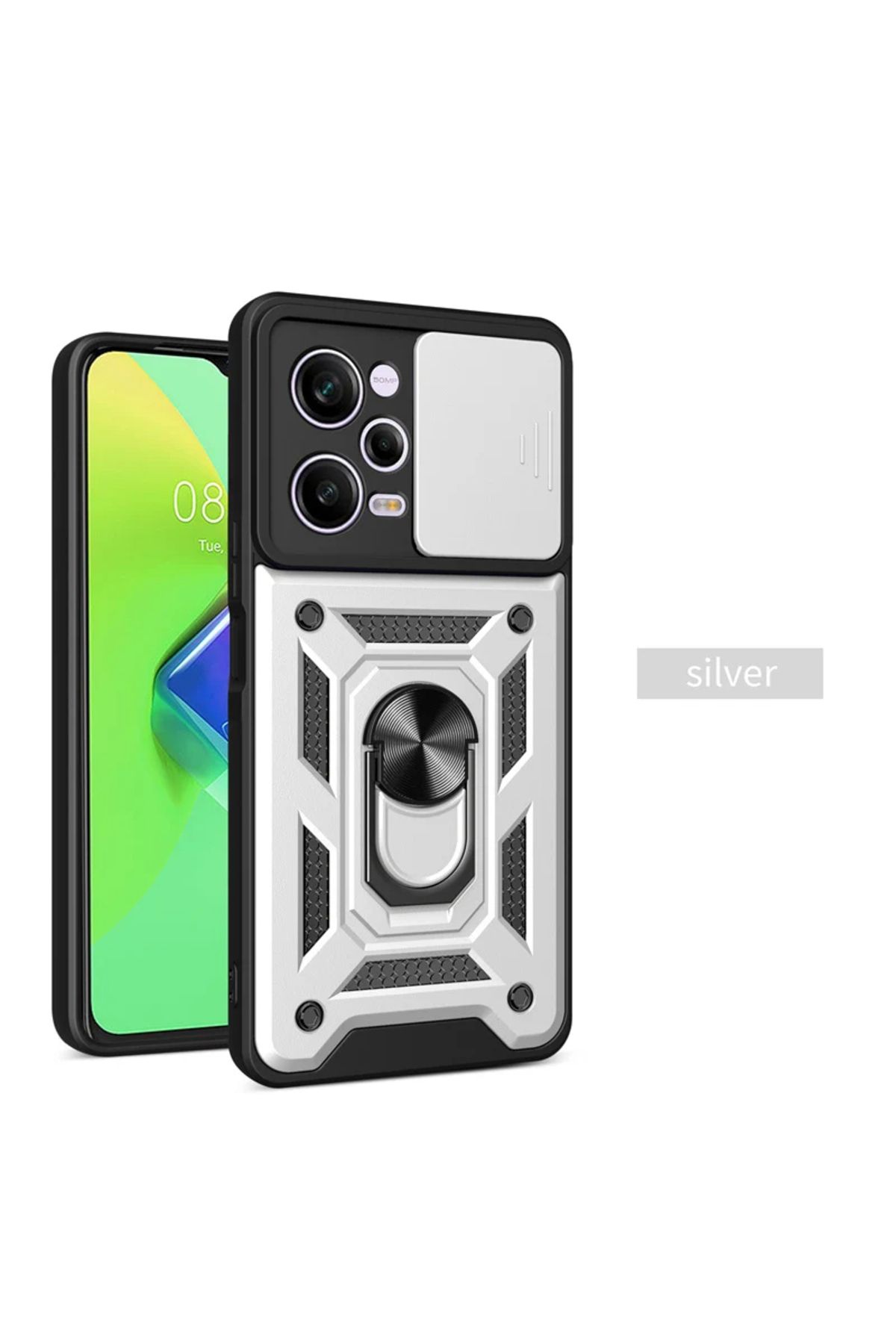 Xiaomi Redmi Note 12 Pro 5G Compatible Case Camera Shielded Sliding Ring Extra Shielded Tank Case