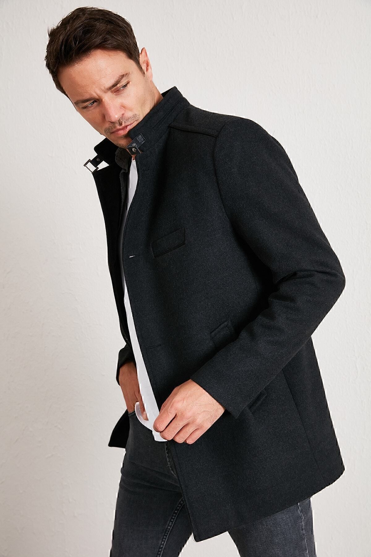 Buratti Palton Slim Din Bumbac Caju Palton Bărbați Masculin - XL