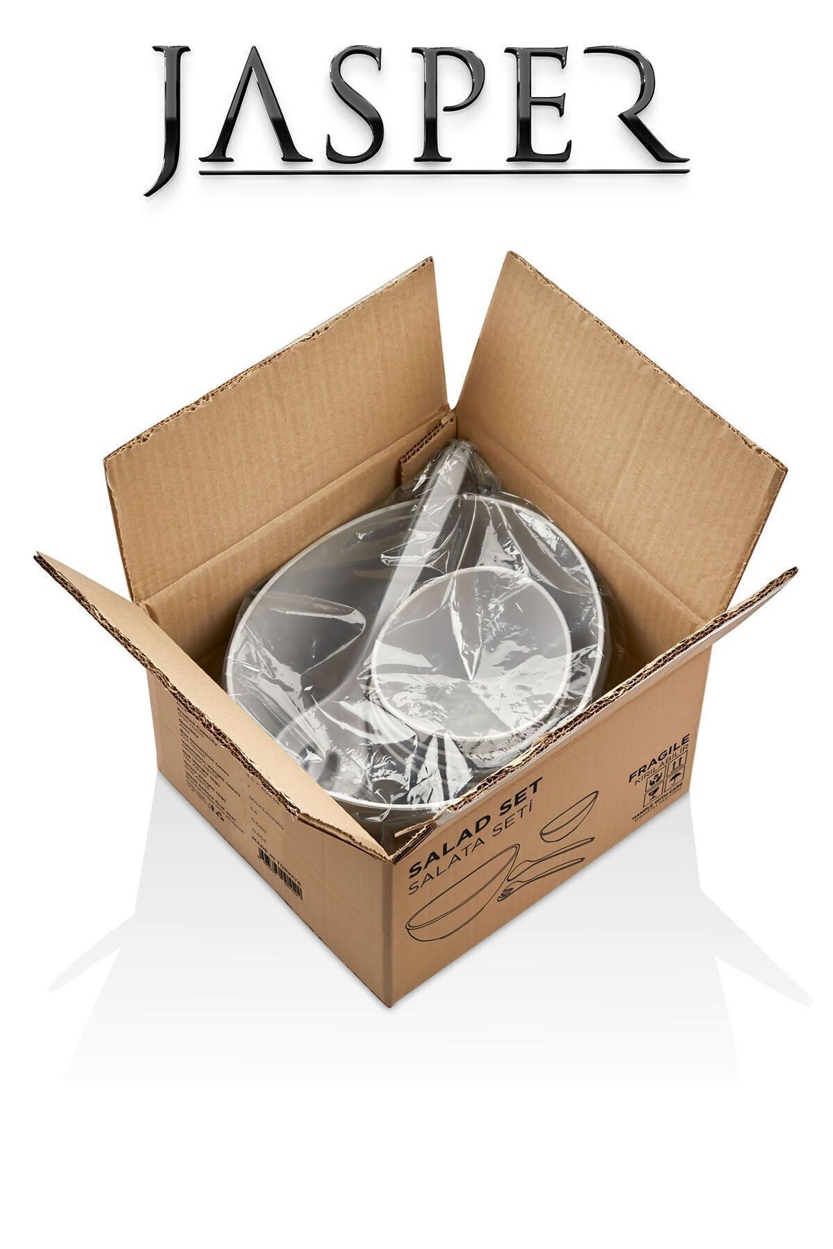 JASPER-JPR-0112 Light Gray Multi-Purpose Luxury 7 Piece Salad Serving Set Serving Bowl Presentation Set 5