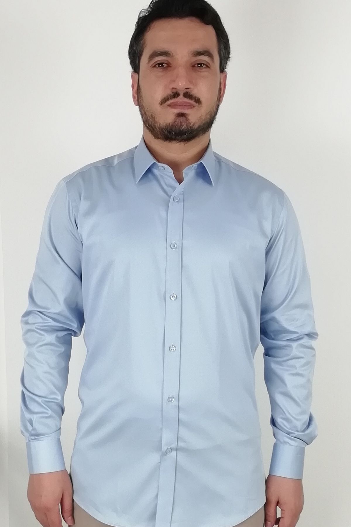 پیراهن مردانه آبی TOUSUS | SLM-5076-TSS اورجینال - تصویر 5