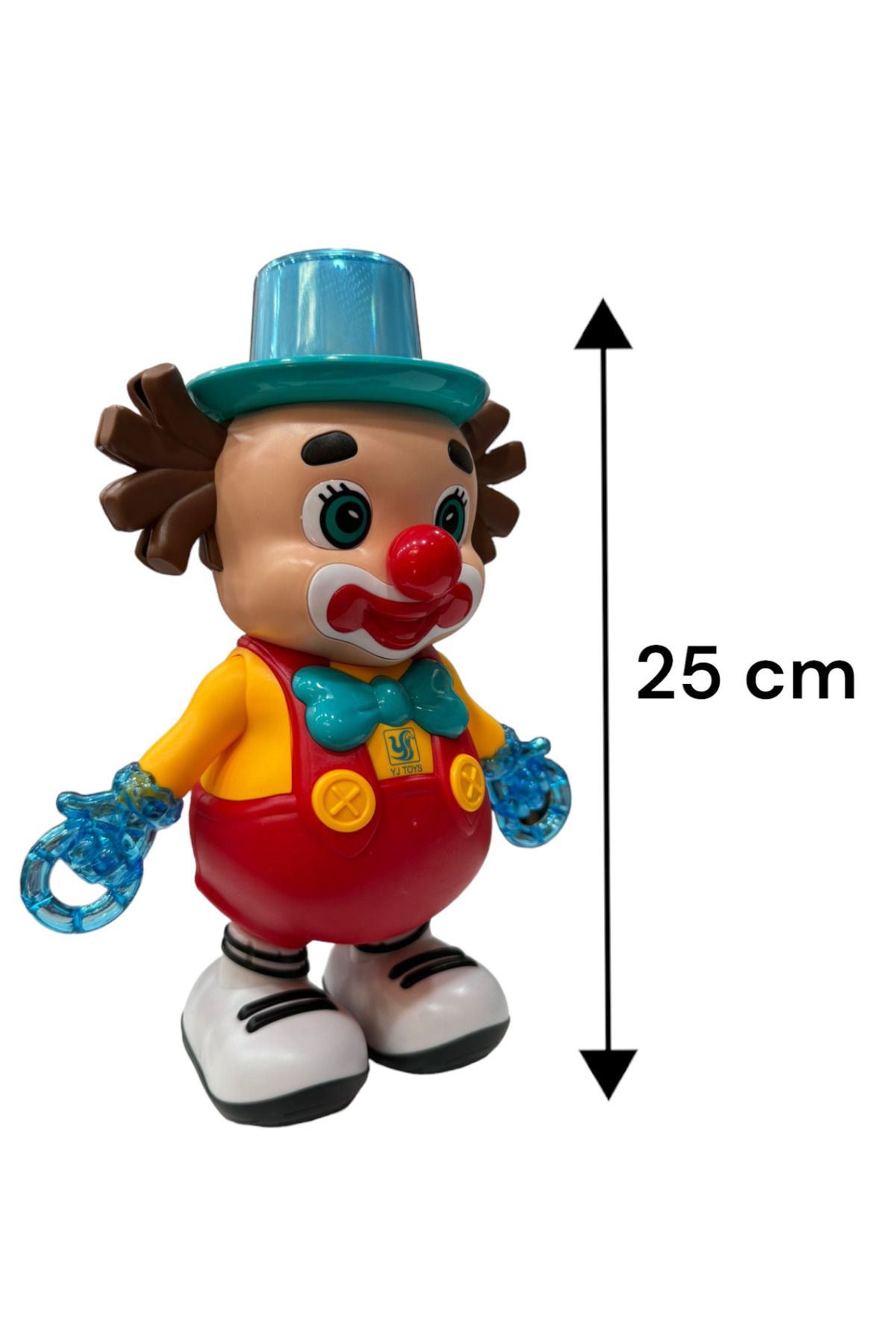 YILDIRIM OYUNCAK Pilli Sesli Müzikli Işıklı 25 cm Renkli Palyaço -  Dans Eden Palyaço Müzikli fotoğrafı 2 (önizleme)