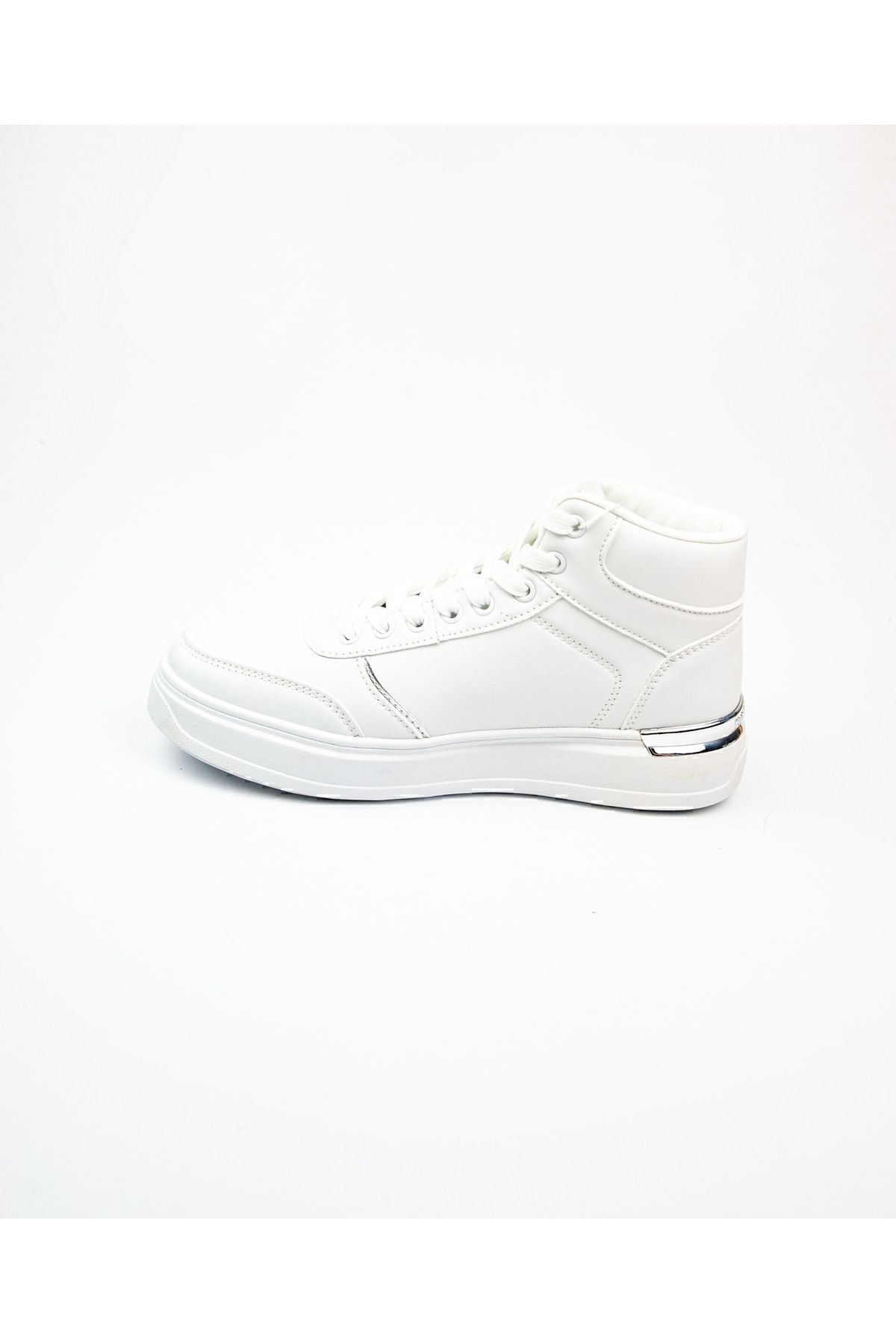 کفش U.S. Polo Assn. یو اس پولو کفش زنانه تاپ بالا سفید U.S Polo Assn 101397720 Alon White اورجینال - تصویر 3