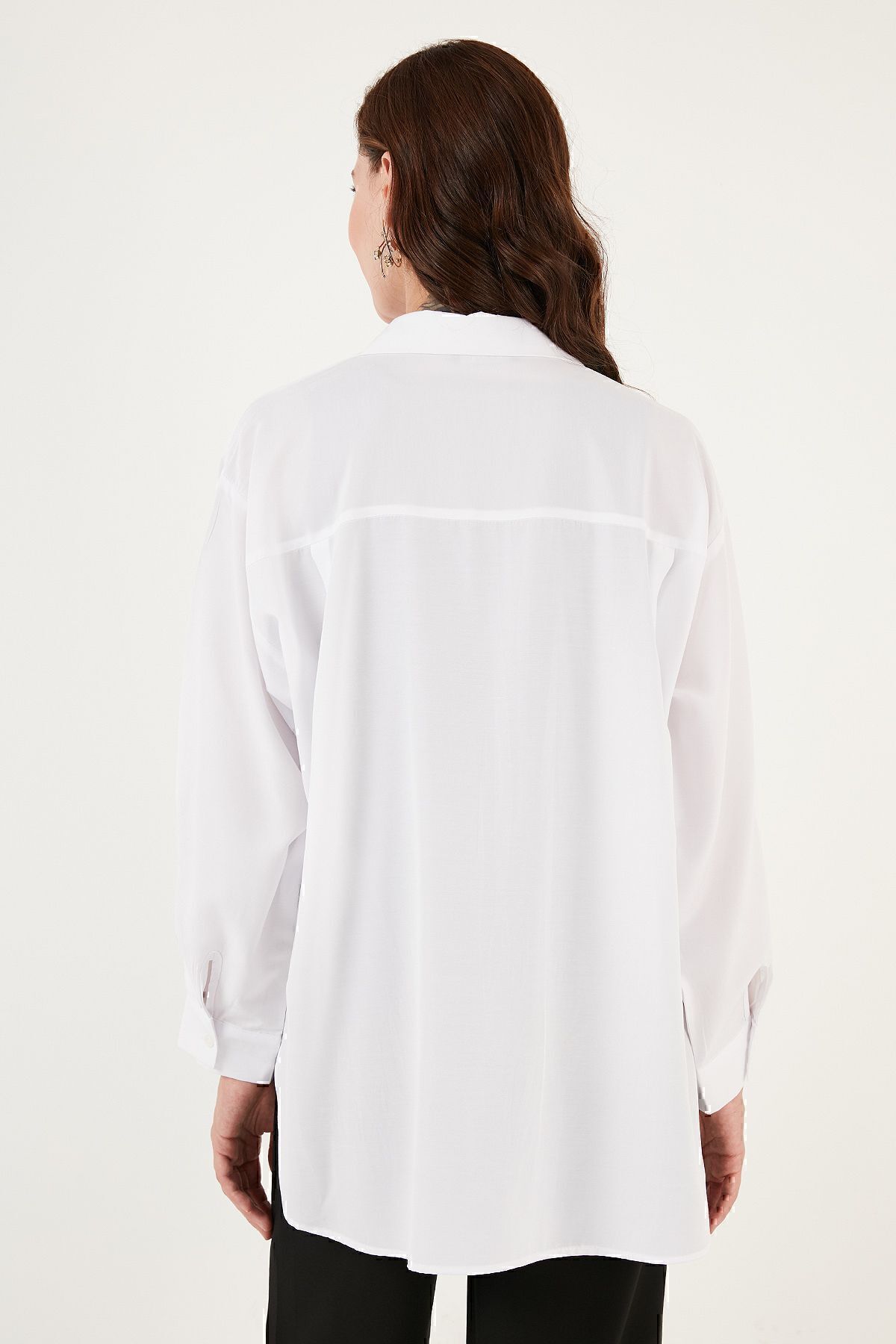 Lela-Cămașă țesută supradimensionată din bumbac CAMISA 6234760 5