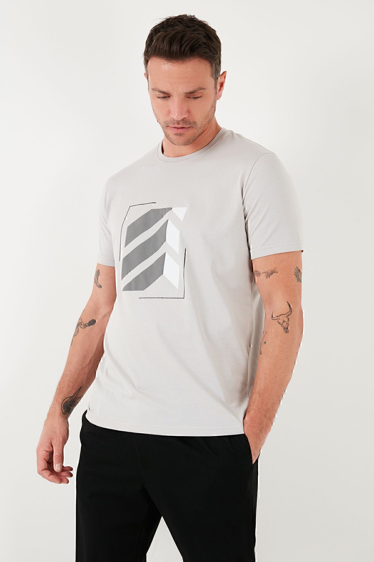 Buratti-Printed Cotton Crew Neck Slim Fit T Shirt Men's T SHIRT 646R8080 6