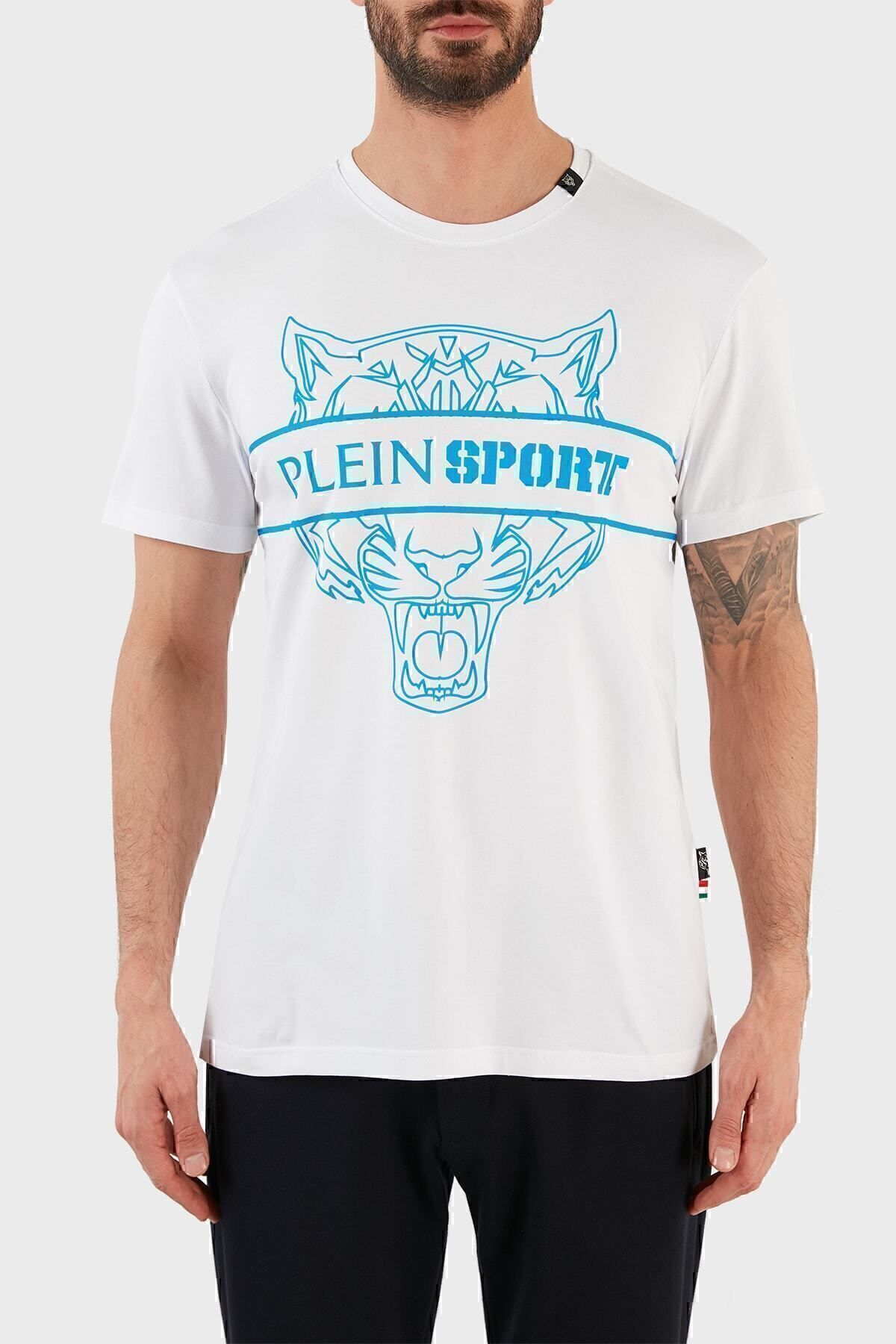نشان تی شرت مردانه تی شرت نخی یقه خدمه Tips112ıt01 Plein Sport