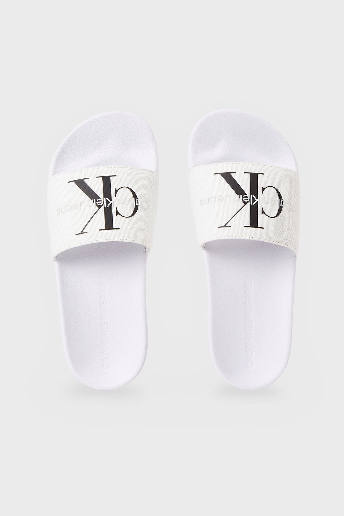 دمپایی سفید مردانه و زنانه مسطح YW0YW0010301W SLIPPER YW0YW00103 01W Calvin Klein