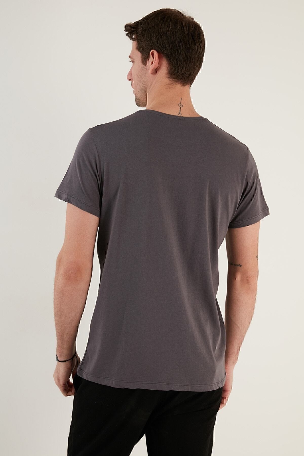 تیشرت مردانه خاکستری بوراتی | 541WIND اورجینال - تصویر 5