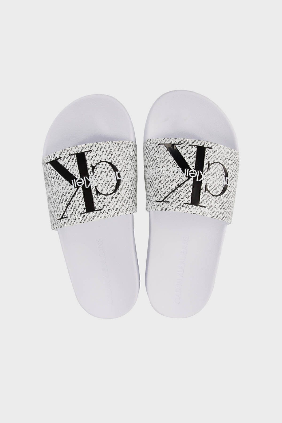 دمپایی سفید زنانه مسطح با آرم YW0YW0140701W SLIPPER YW0YW01407 01W Calvin Klein