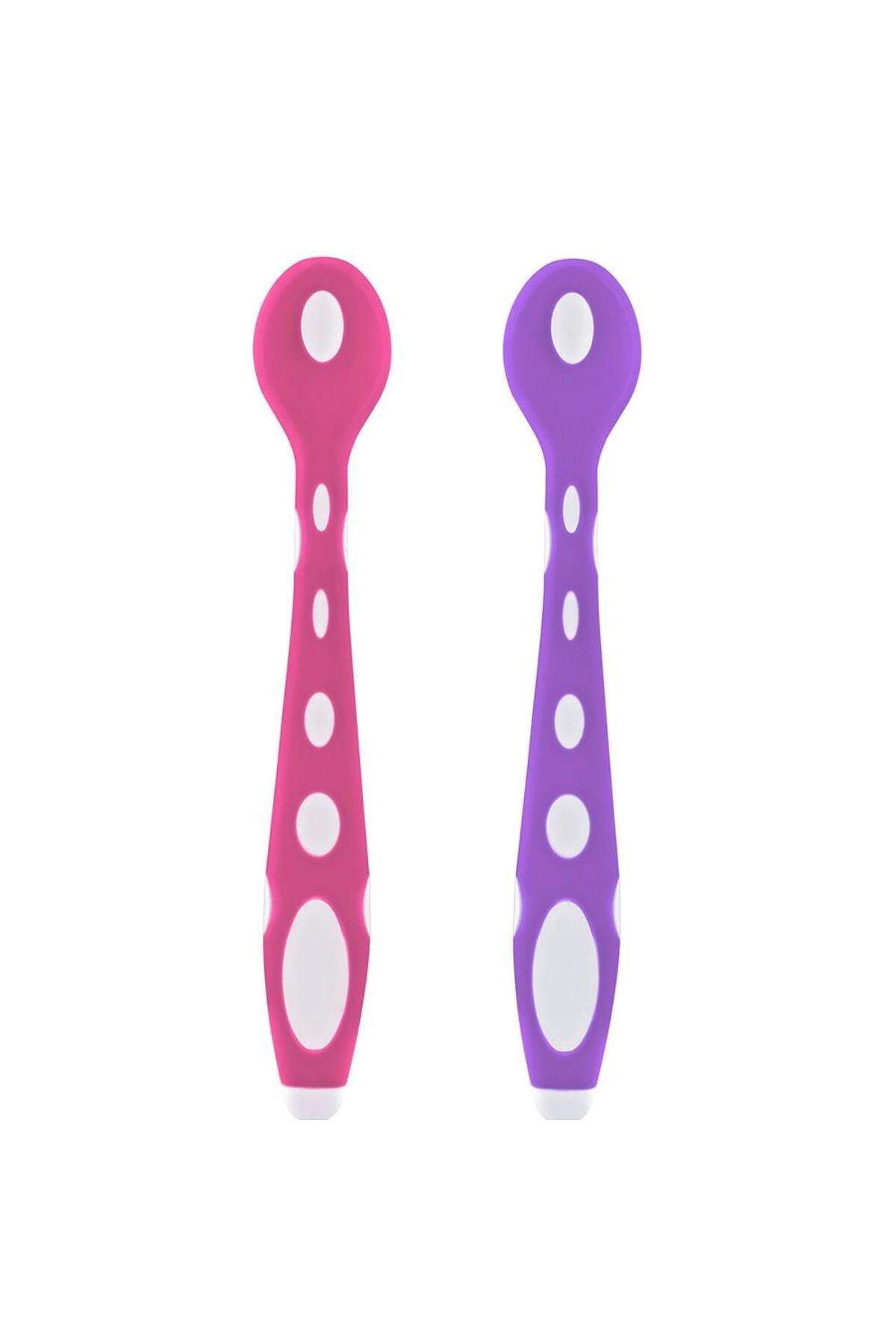قاشق سیلیکونی مدل ۵۶۳ - صورتی و بنفش