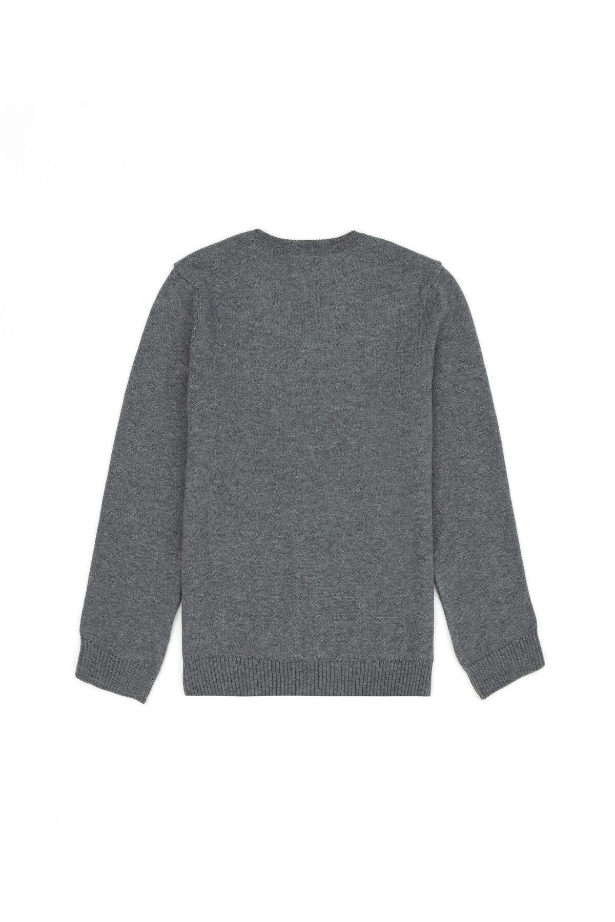 Erkek Çocuk Gri Melanj Basic Kazak 50275849-VR086