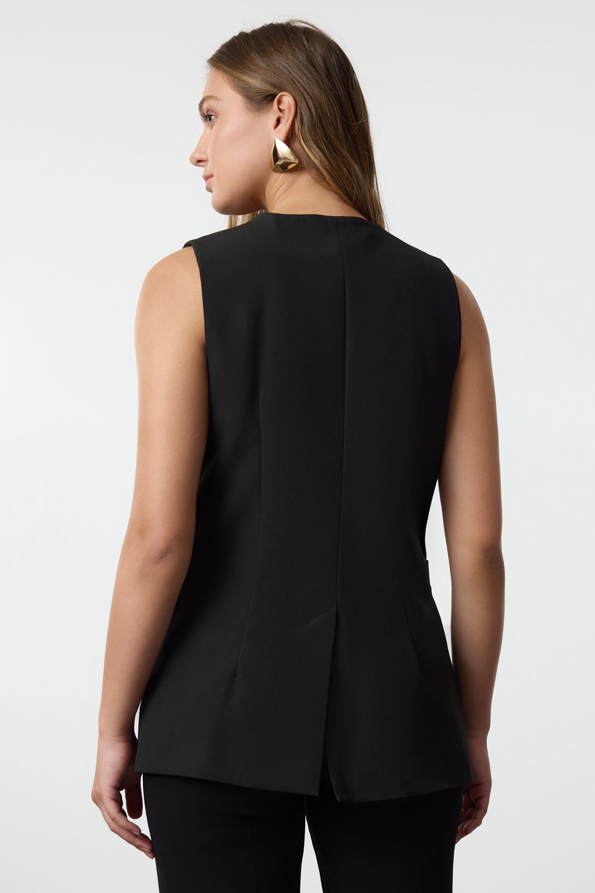 Trendyol Collection-Černá tkaná vesta - Twoaw25Ye00054 5