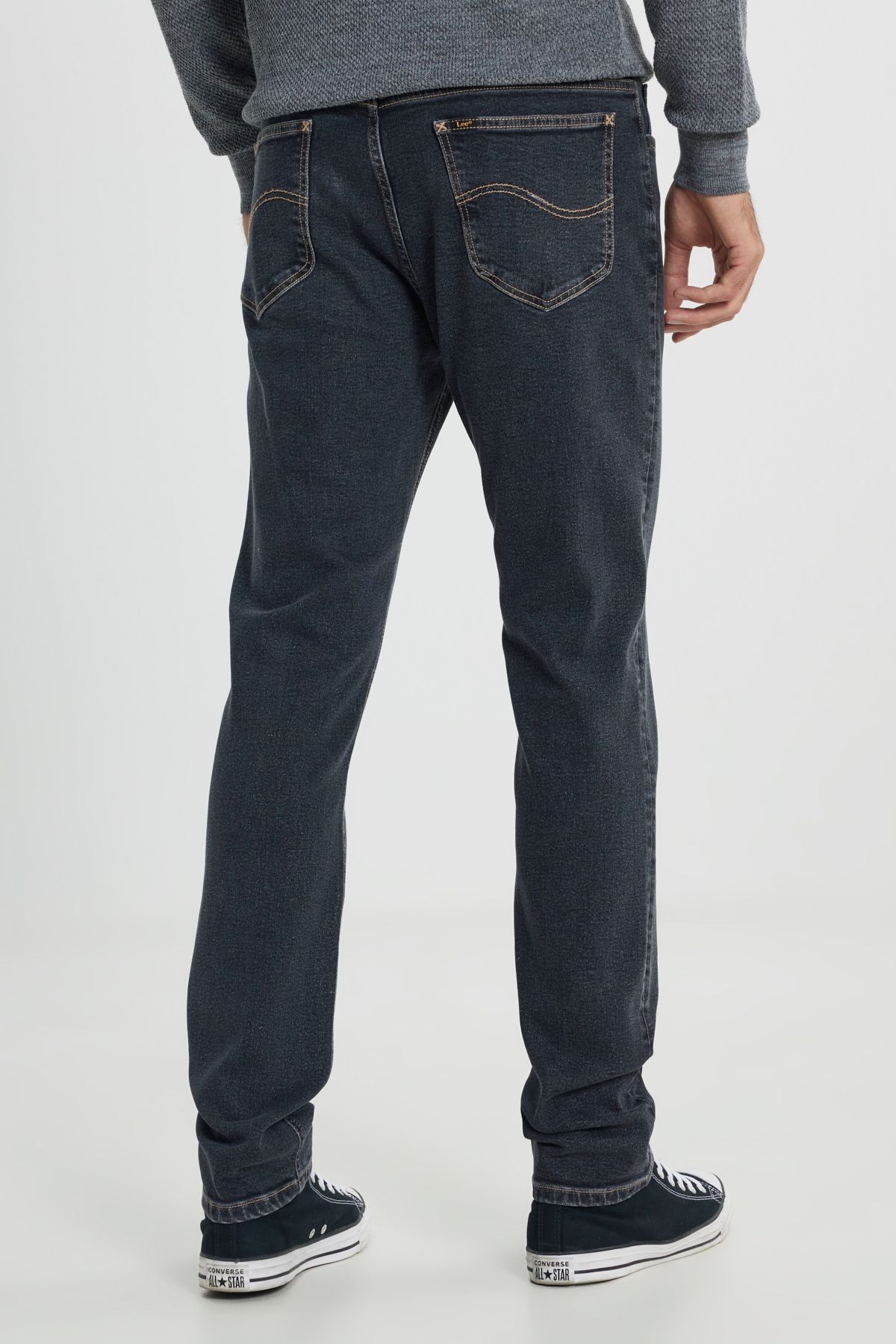 شلوار جین مشکی مردانه سیاه Rider slim fit num برش کمر معمولی باریک پوست انعطاف پذیر Lee