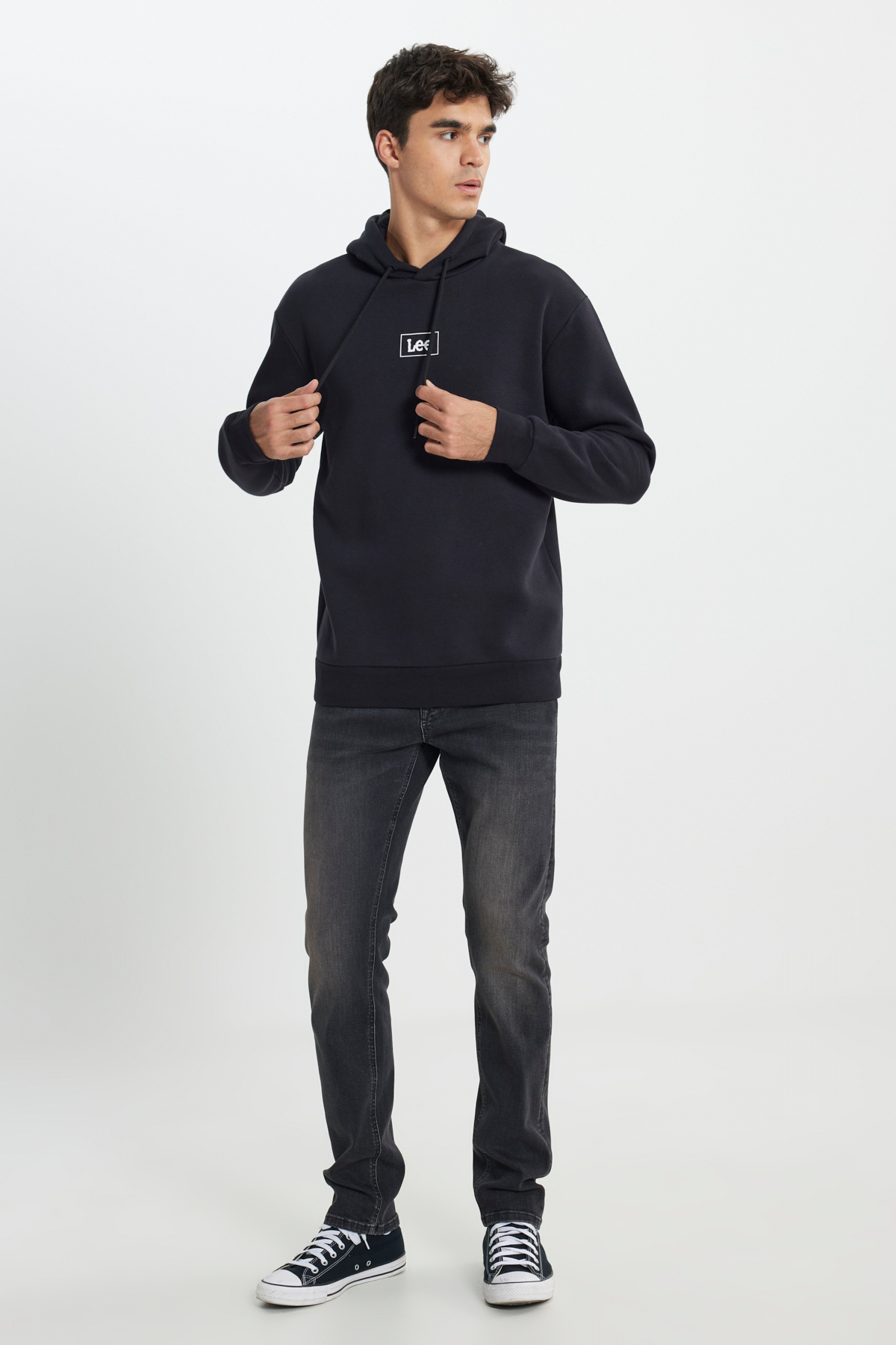 Regular Fit Normal Kesim Kapüşonlu Sweatshirt — مشکی TYBL212302170412540 — تصویر 2 از 5
