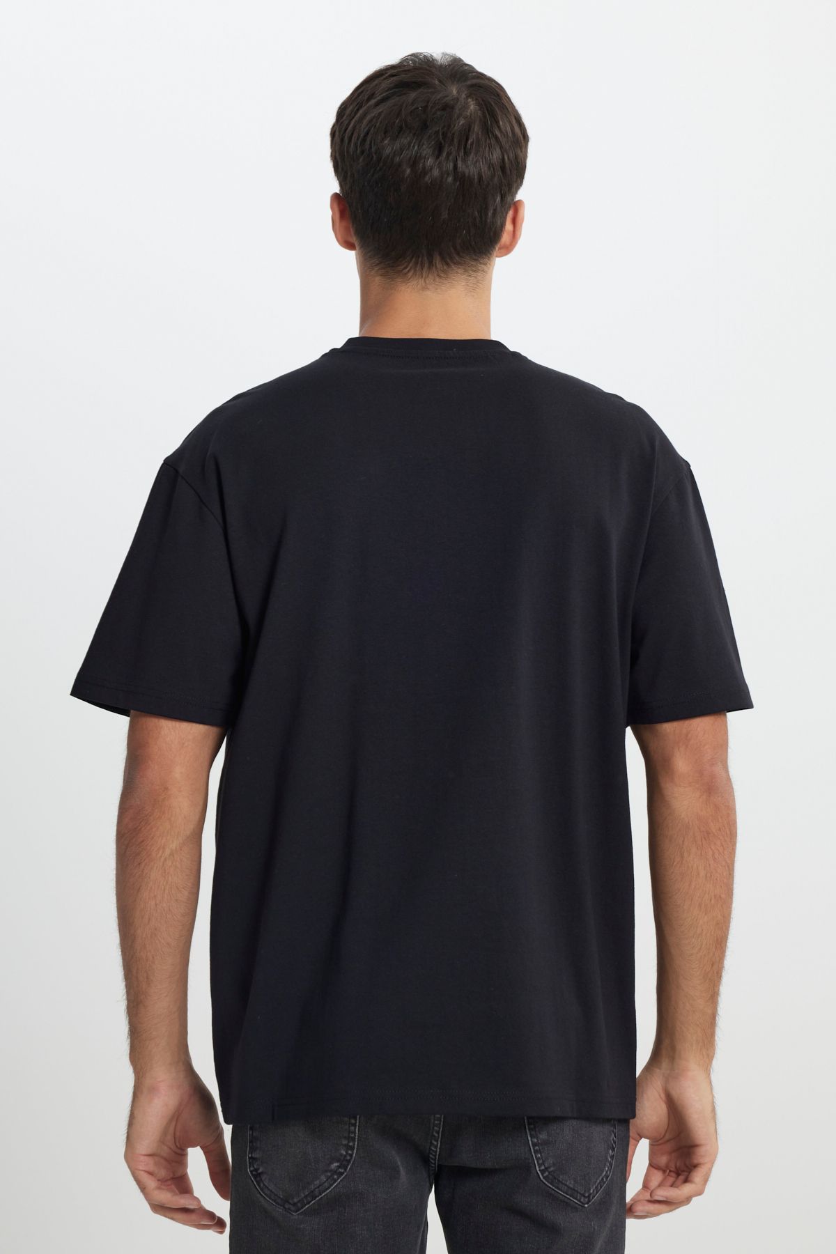 Lee-Comfortable Fit - Crew Neck Black 100% Cotton T-Shirt 6