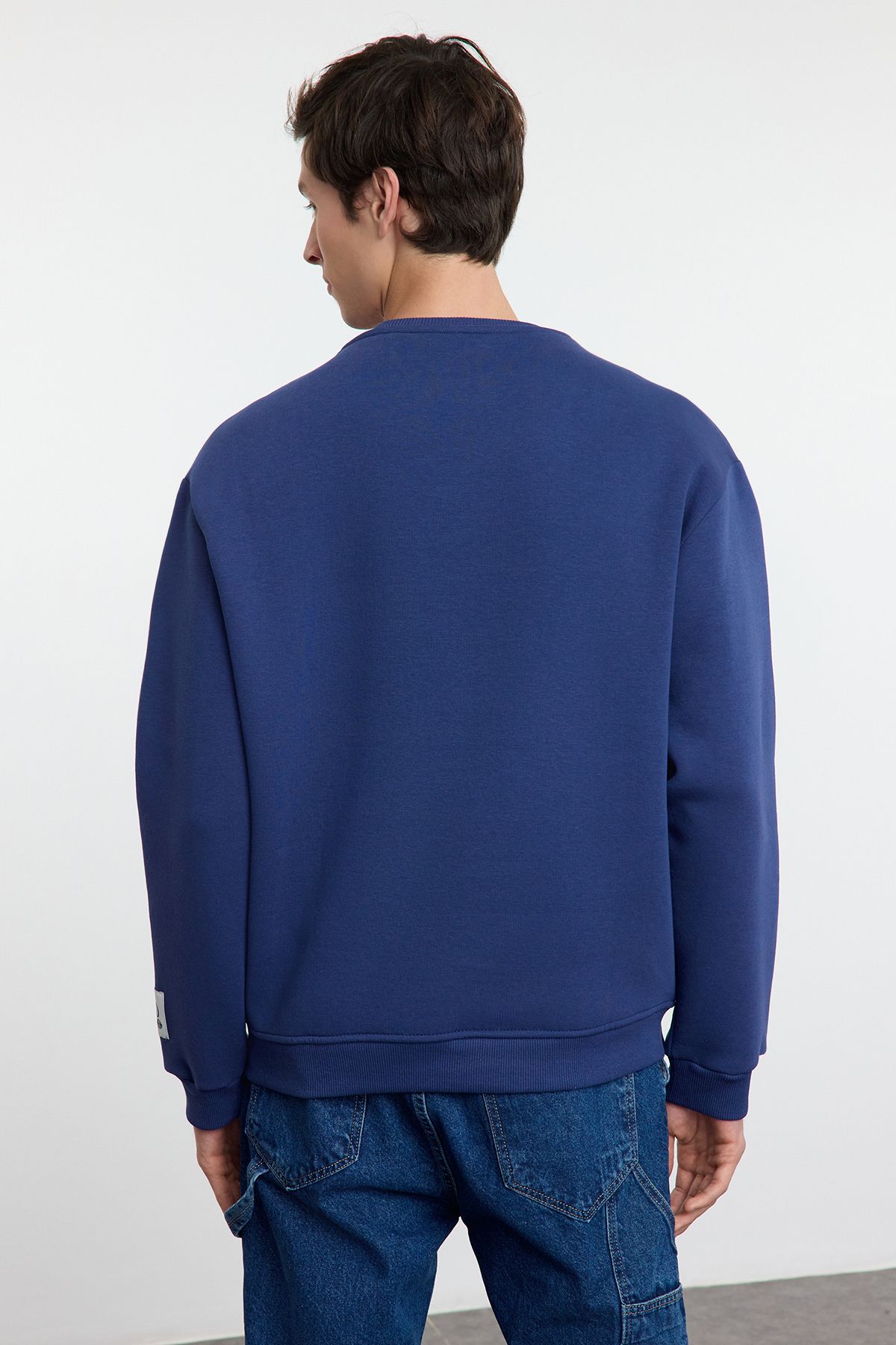 Trendyol Collection-Granatowa szeroka bluza polarowa - Tmnaw25Sw00064 10