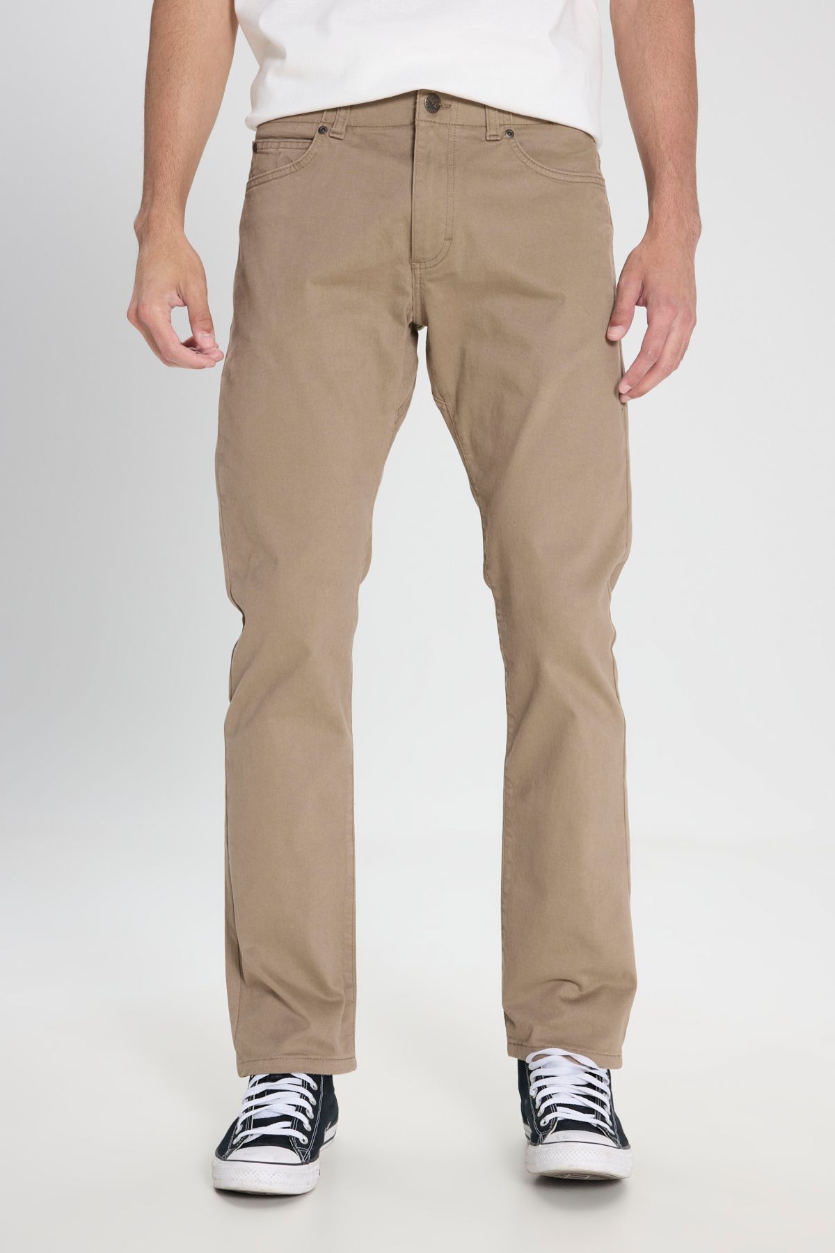 Extreme Motion Slim Fit Slim Fit معمولی کمر باریک پا باریک شلوار مردانه قهوه ای منعطف Lee
