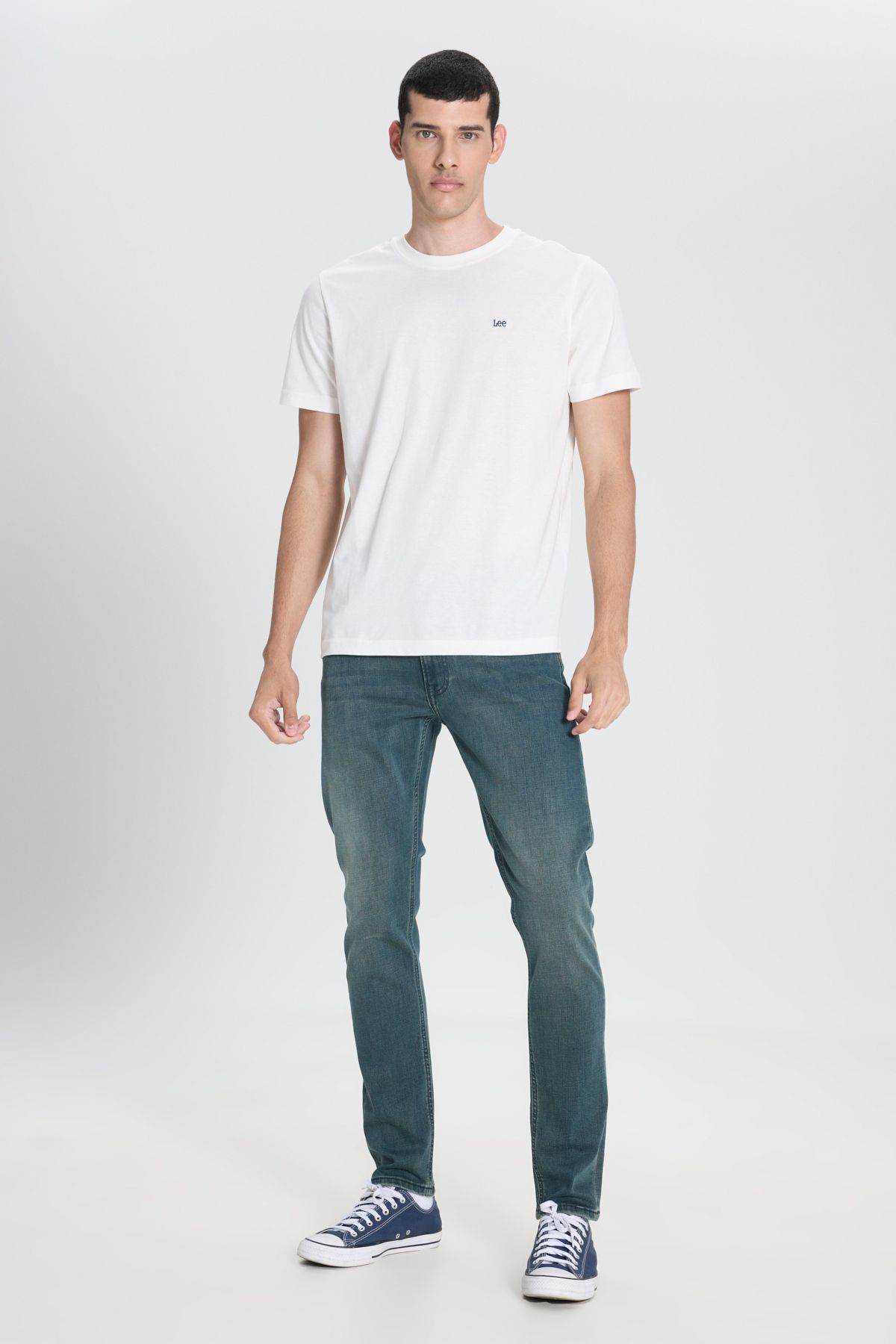شلوار جین کش دار Luke Slim Fit Slim Fit با کمر کم آبی تیره Lee