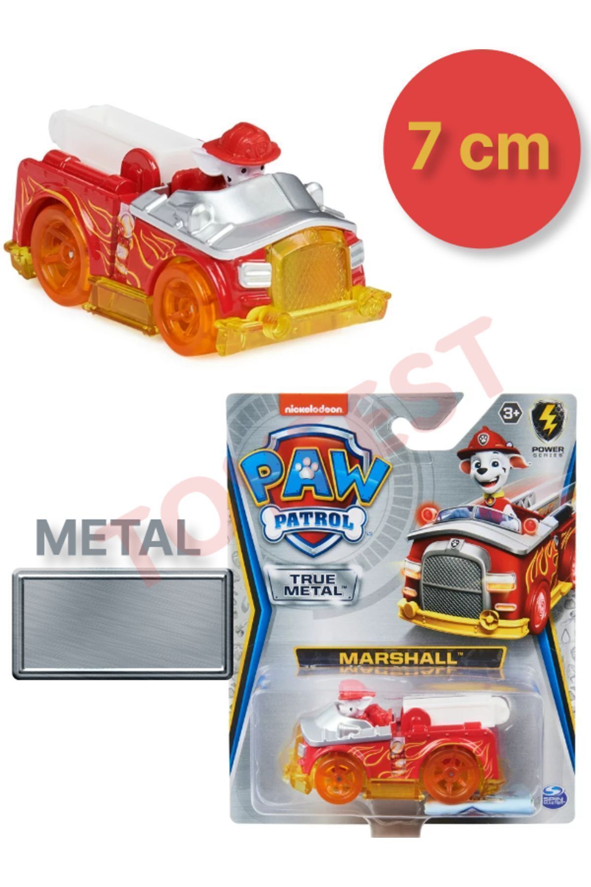 Paw Patrol Die Cast Model Collectible Metal Vehicles - Marshall - 7 cm