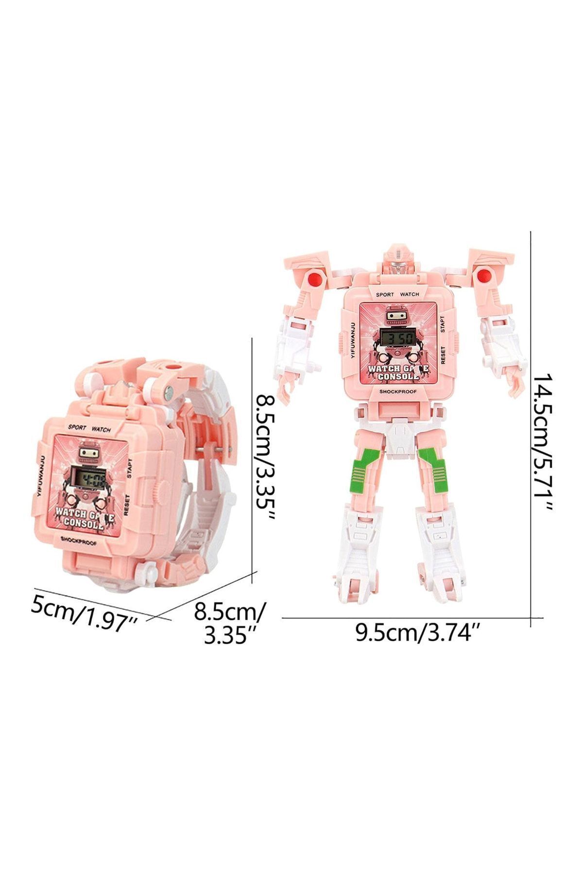 TOYFEST-Transformers Robot Clock with Tetris Game - Pastel Pink 3