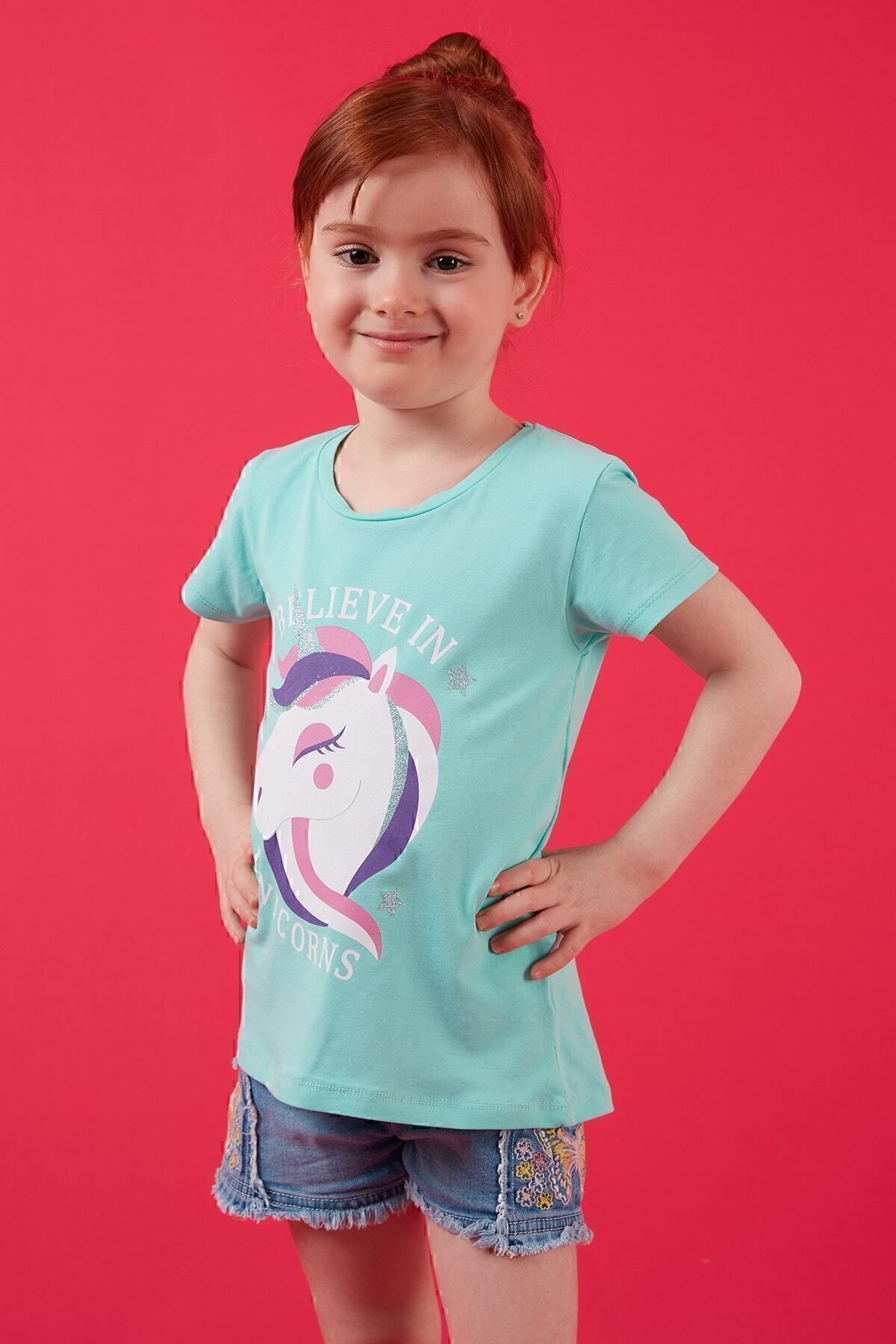Lela-Tricou din bumbac cu decolteu rotund Tricou pentru fete 6