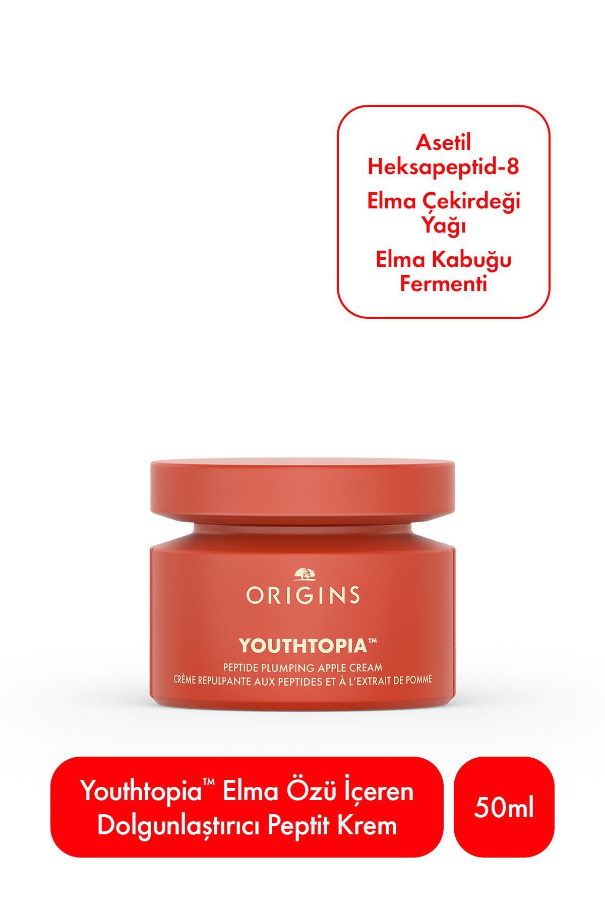 Youthtopia™ Elma Özü ve Peptit İçeren Dolgunlaştırıcı Krem