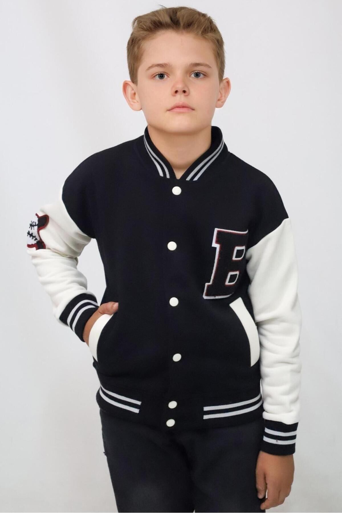 Unisex Oversize Kız,Erkek Çocuk Kolej Ceket 8003(6-10 Yaş)