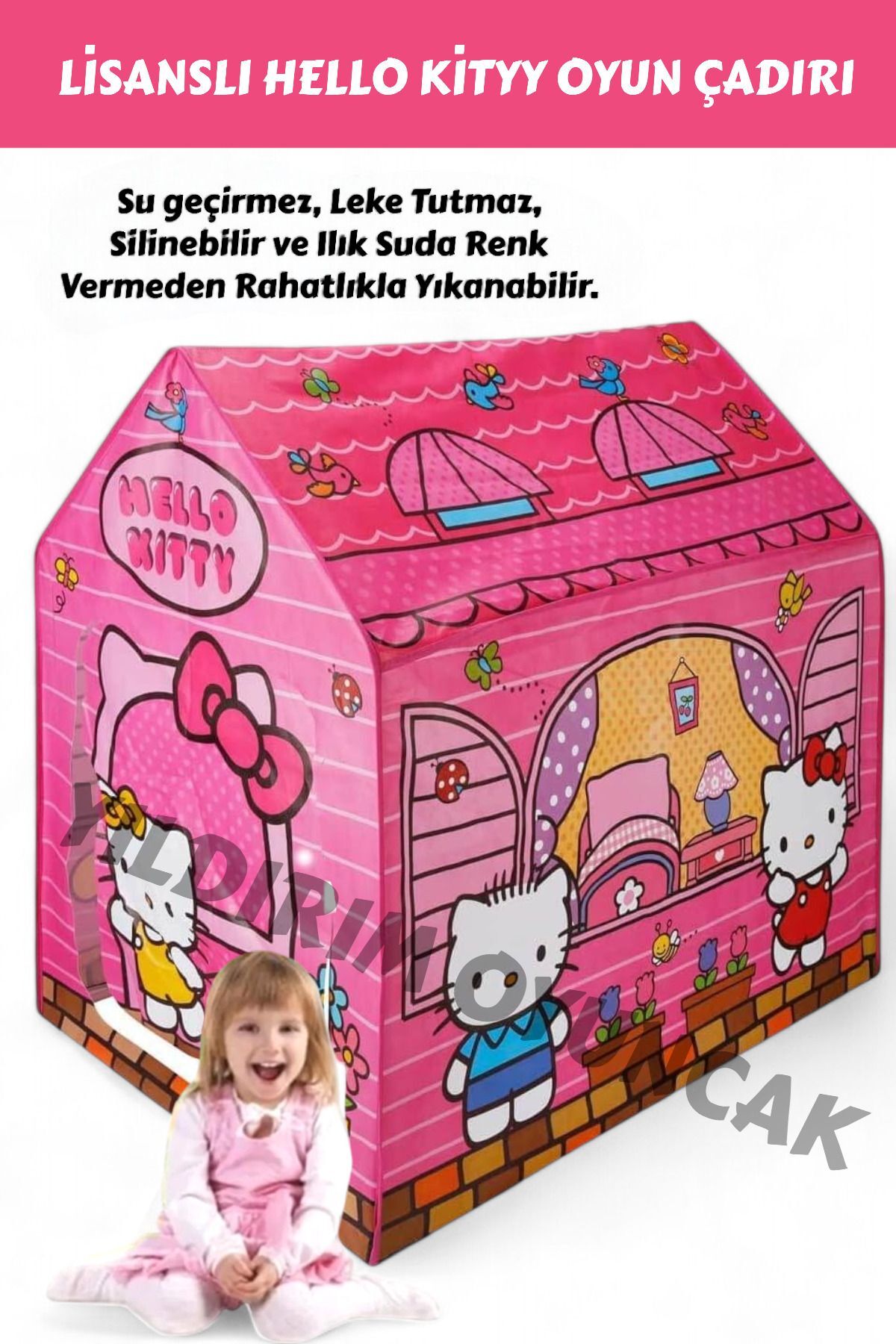 Genel Markalar Kumaş Oyun Çadırı - Ev Oyun Çadırı Hello Kitty Nonwoven Kumaş Oyun Çadırı