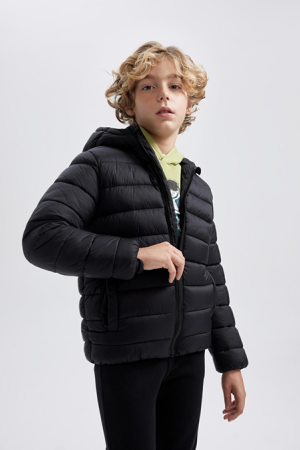 Erkek Çocuk Su Itici Kapüşonlu Basic Şişme Mont B1824a824sp