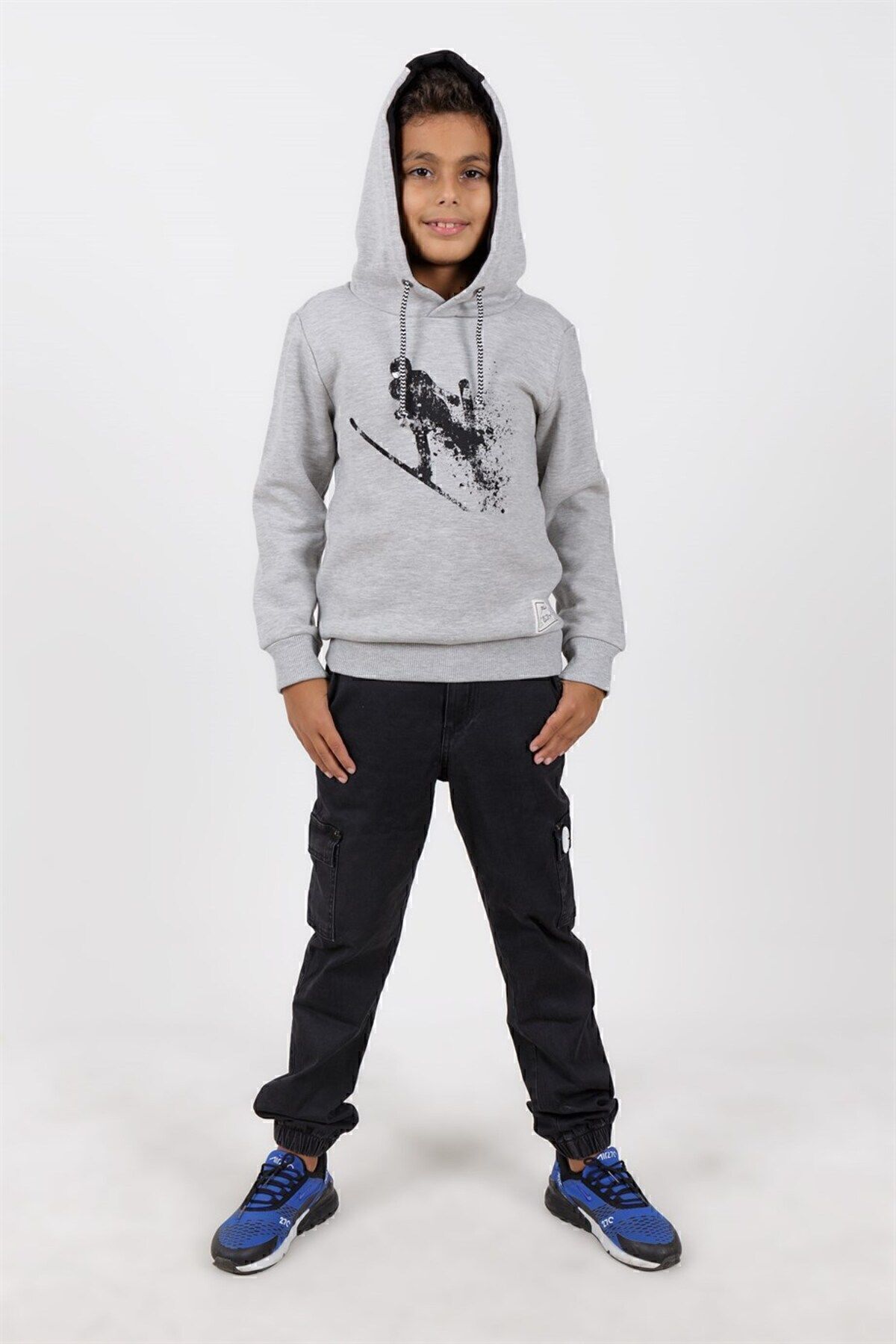سویشرت پسرانه خاکستری BRZ KIDS | T-2021-06-29 اورجینال - تصویر 2