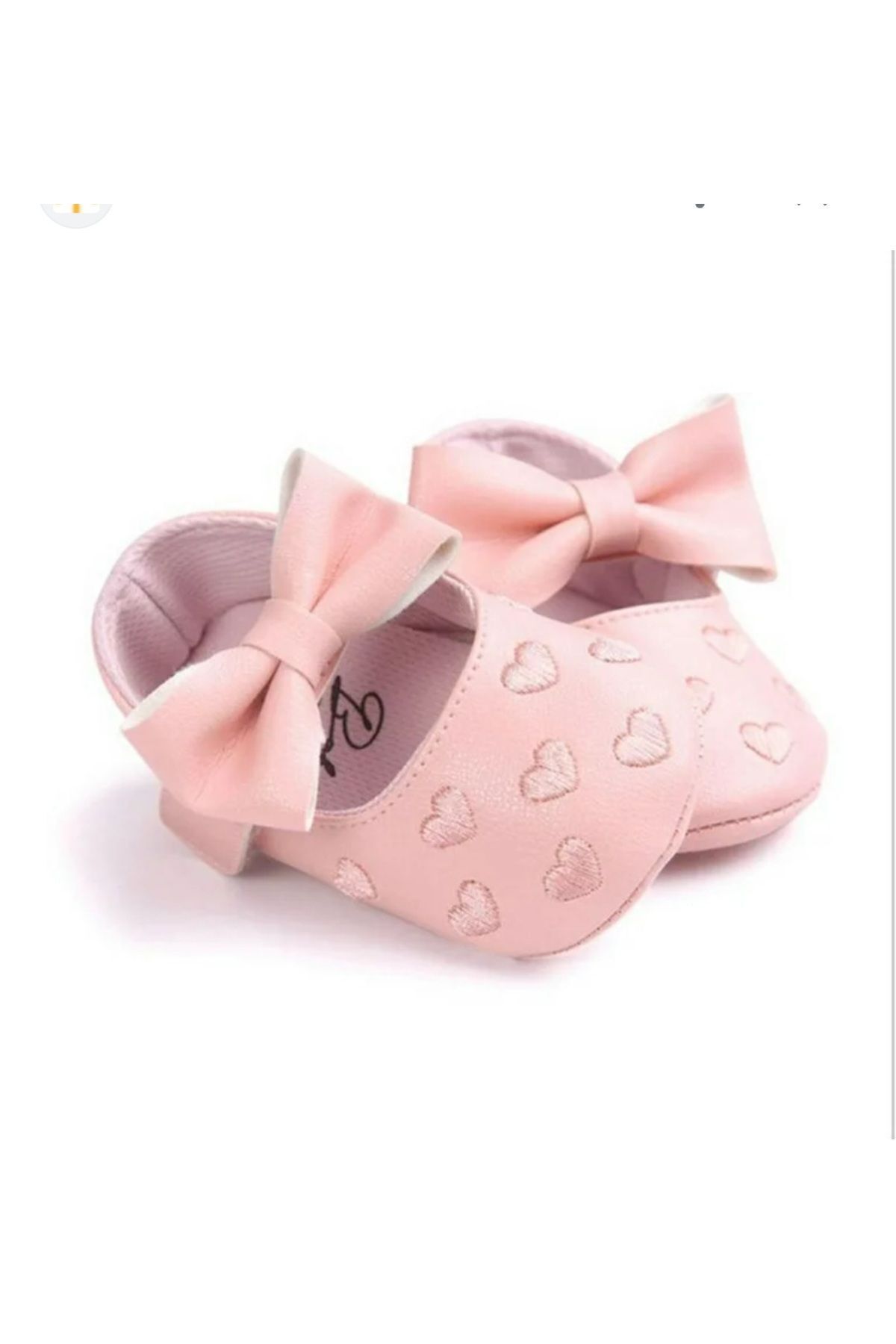 hira kids collection Kız Bebek Kalp Nakışlı Patik Ayakkabı fotoğrafı 2 (önizleme)
