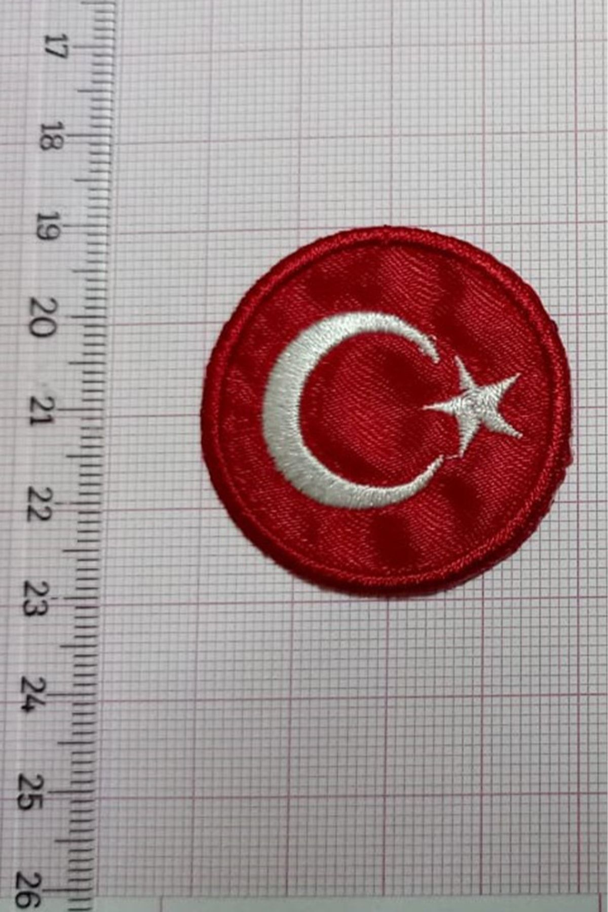REMSATİC-Iron-On Coat of Arms - Patch - Patch Turkish Flag (Turkey) Model (4 cm Diameter) 1