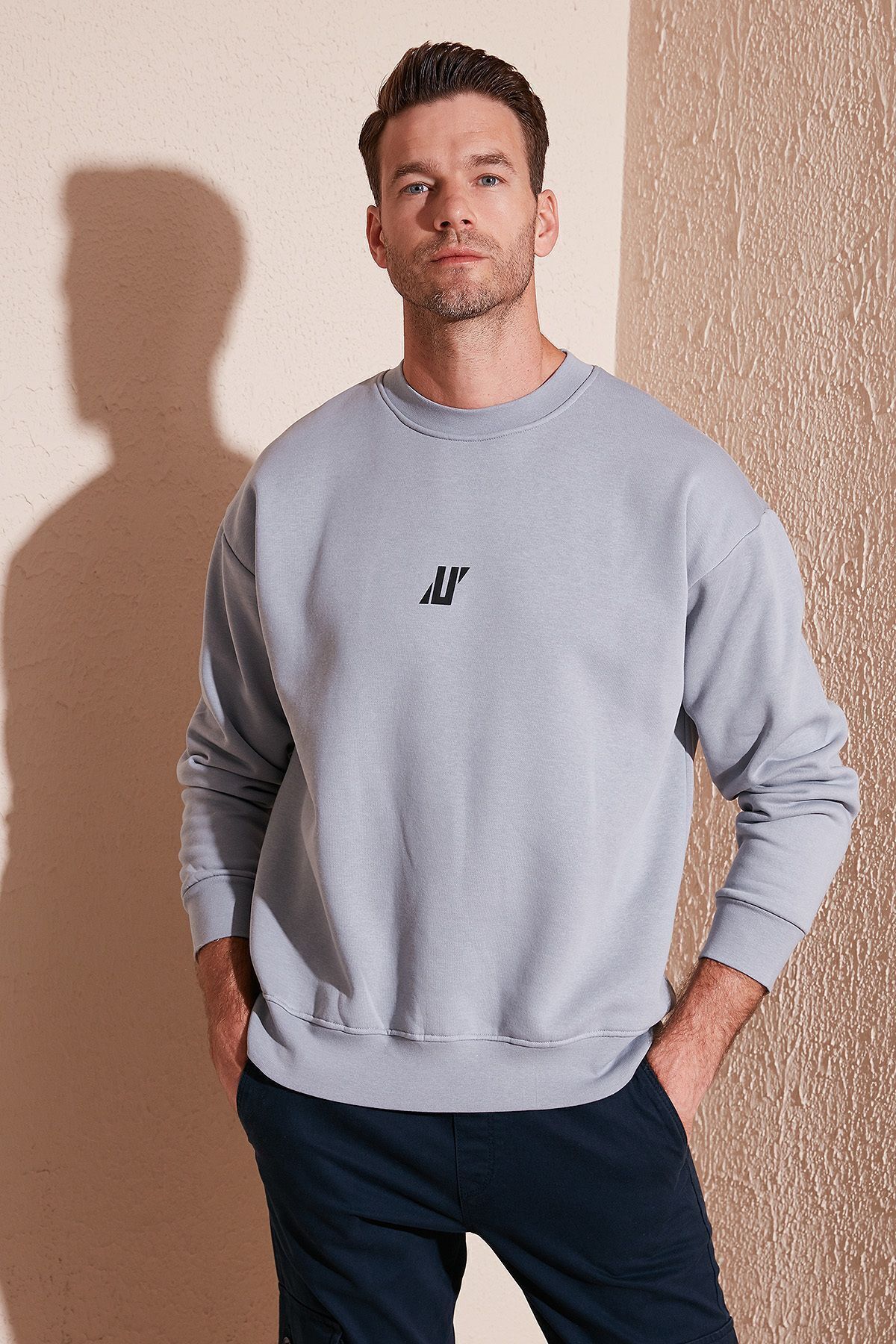 Regular Fit Crew Neck Fleece Fleece Soft Fleece Sweat مردانه SWEAT 5905405 Buratti