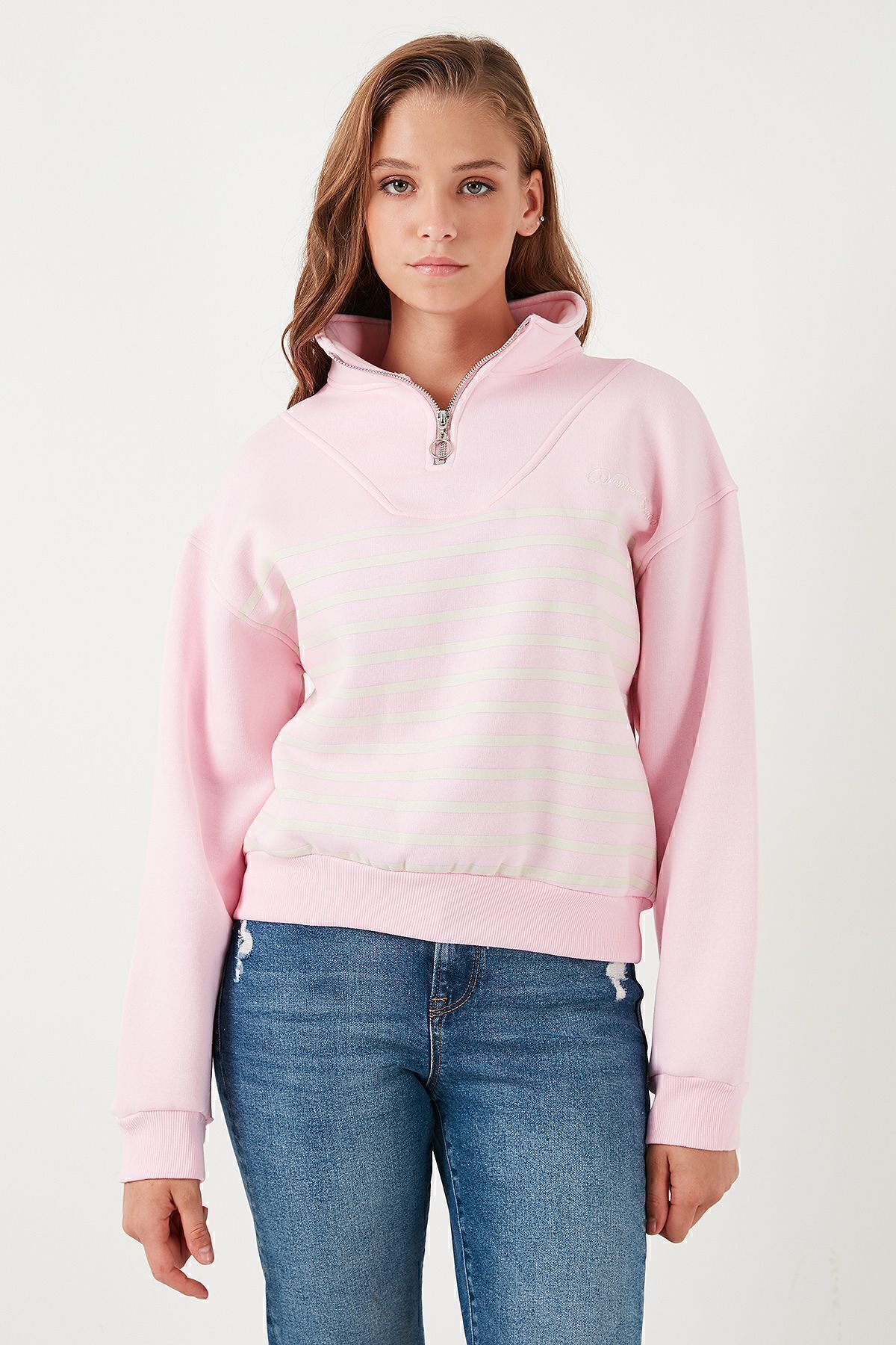 Lela-Oversize Stretch Sweat - Μισό φερμουάρ, Stand Collar SWEAT 5865883 2