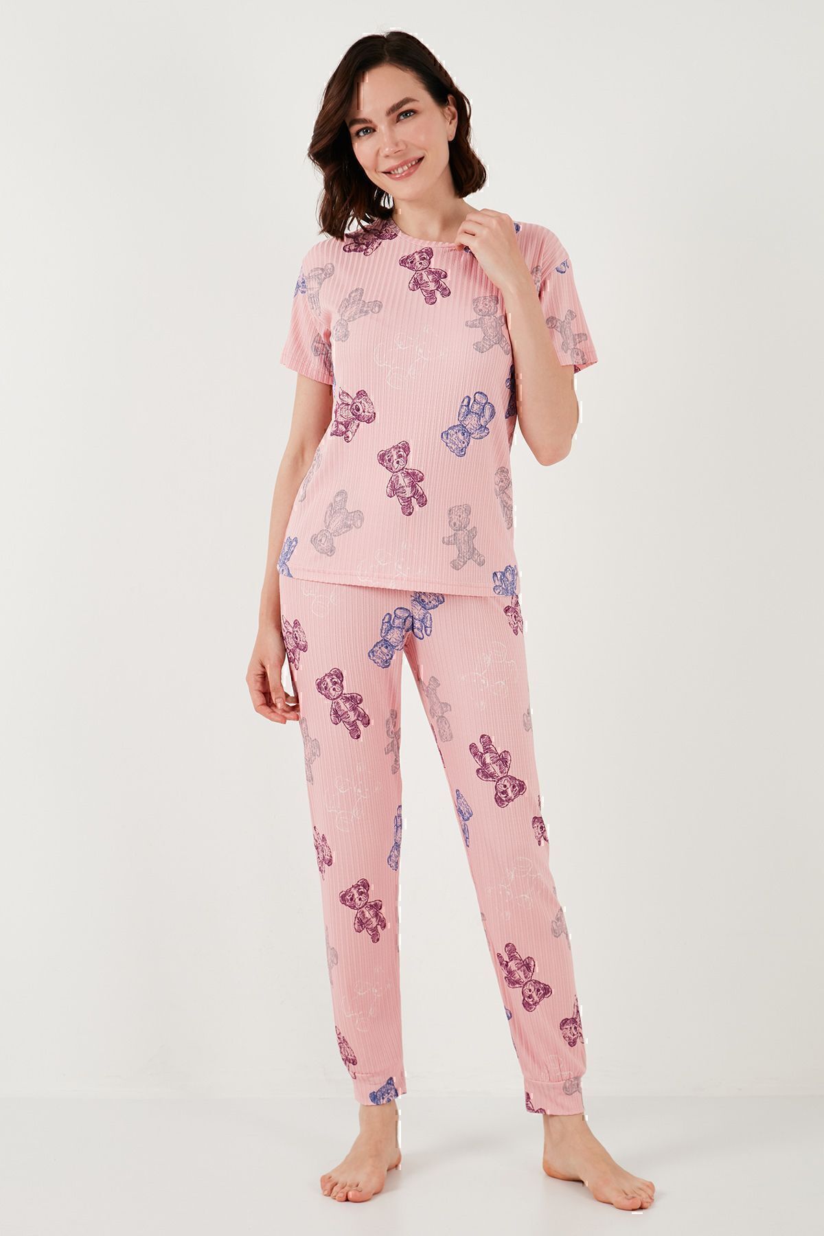 Lela-Regular Fit Short Sleeve Pajamas Set - PYJAMAS SET65740104 2